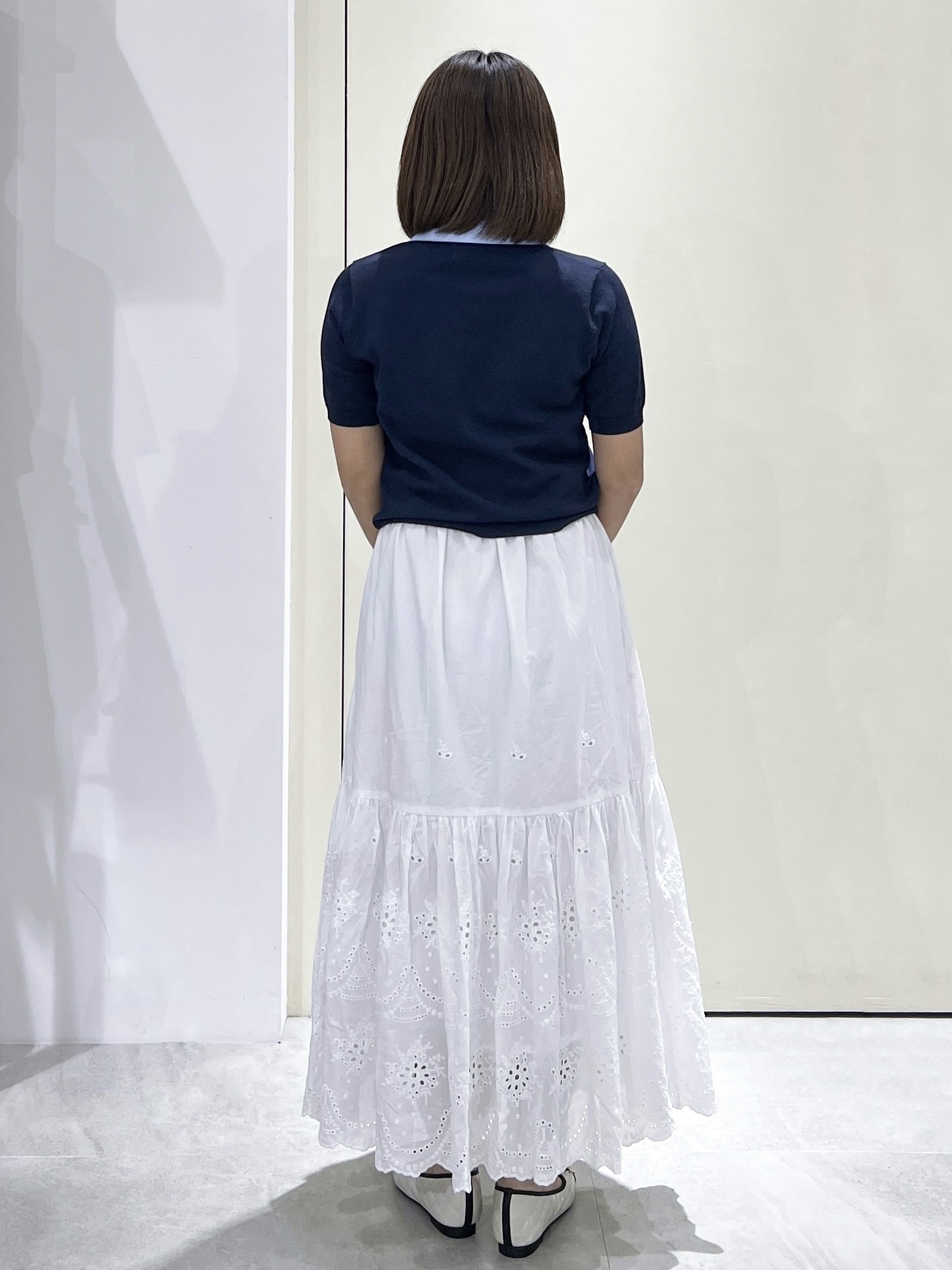 Unaさんの「OPAQUE.CLIP｜2WAY衿付きニット【洗濯機OK】」を使ったコーディネート