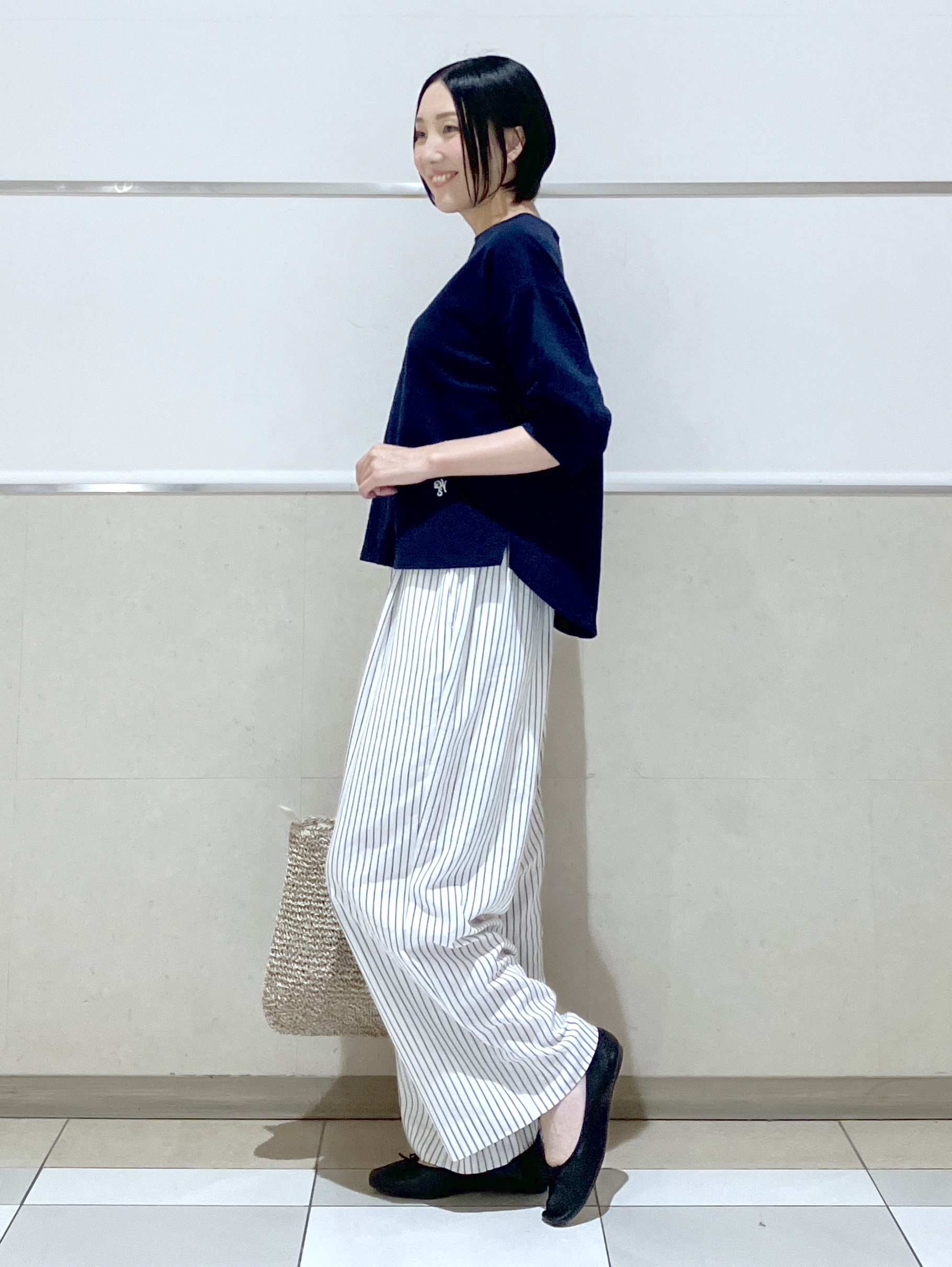 eriko さんの「Dessin｜【360度可愛い】バックヘンリーカットソー5分袖」を使ったコーディネート