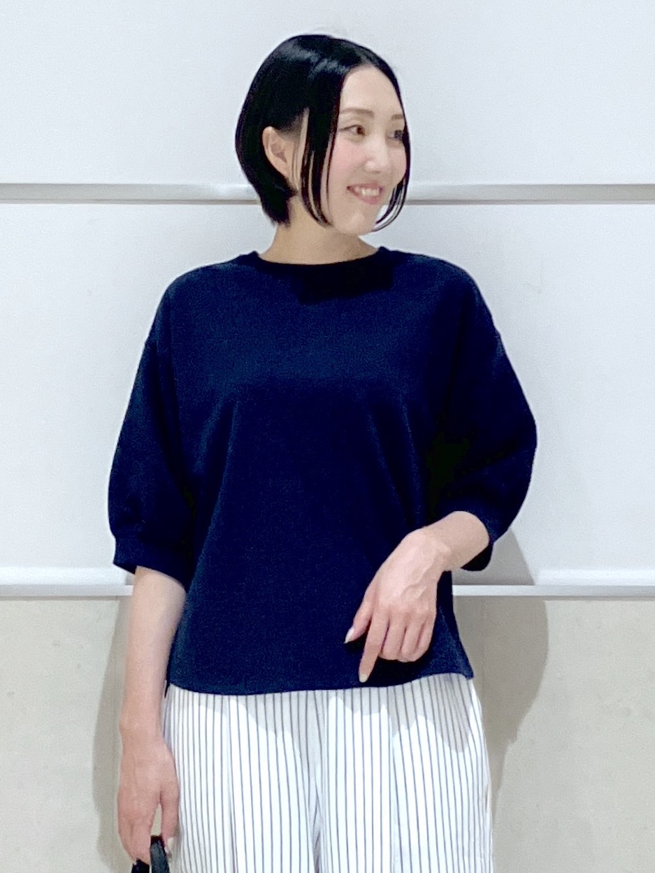 eriko さんの「Dessin｜【360度可愛い】バックヘンリーカットソー5分袖」を使ったコーディネート