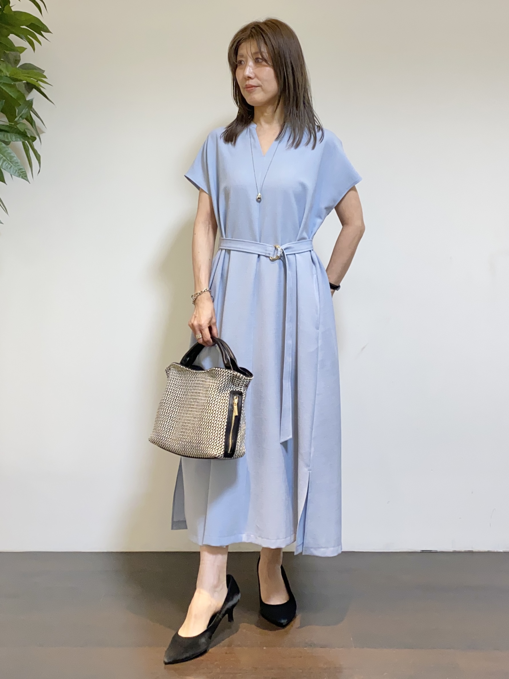 tomoさんの「UNTITLED｜◆【9色展開/アンサンブル可】コットンクルーネックカーディガン」を使ったコーディネート