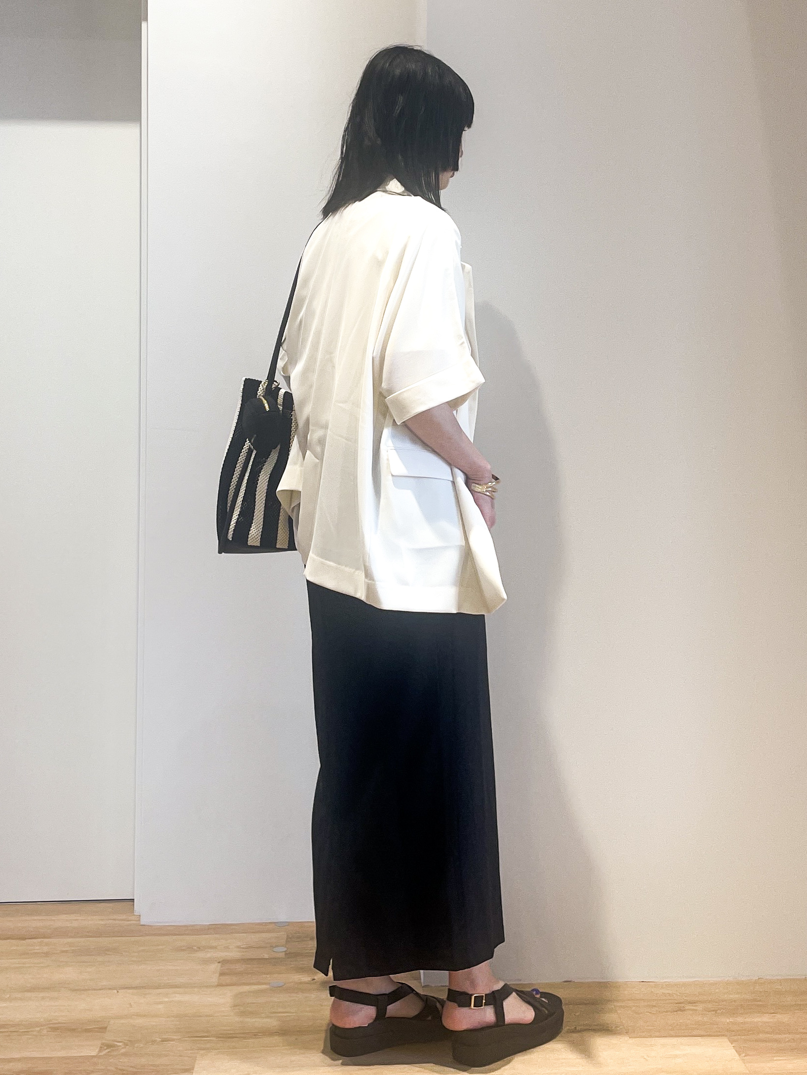 あいさんの「OPAQUE.CLIP｜【接触冷感／吸水速乾／防シワ】リネンライクテーラードジャケット《洗濯機OK》」を使ったコーディネート