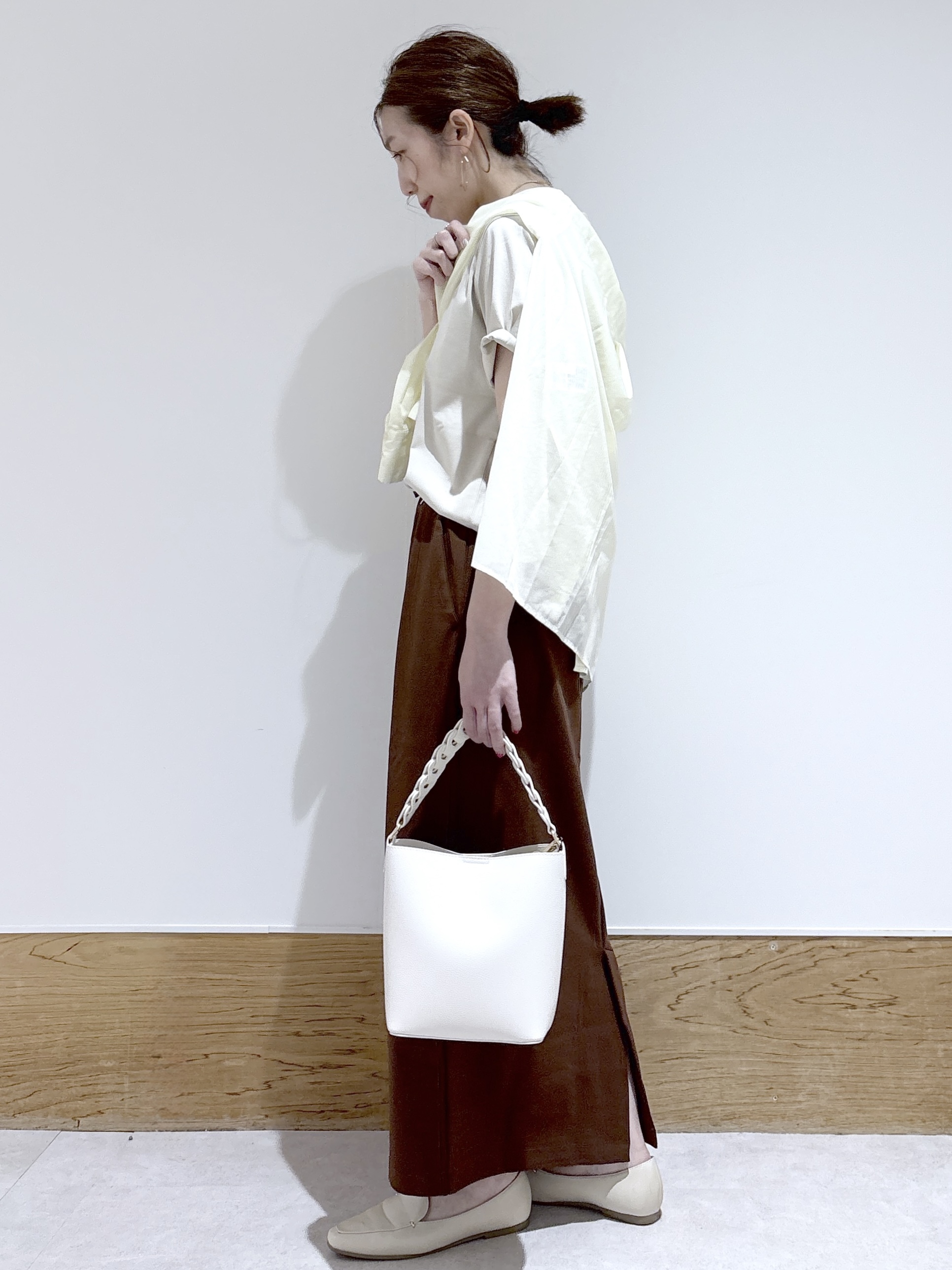 はなさんの「OPAQUE.CLIP｜オーガニックコットン混ベーシックTシャツ【洗濯機OK】《SS～LL》」を使ったコーディネート