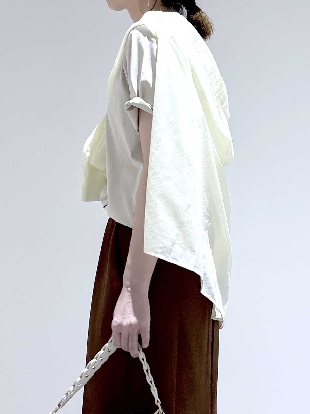 はなさんの「OPAQUE.CLIP｜オーガニックコットン混ベーシックTシャツ【洗濯機OK】《SS～LL》」を使ったコーディネート