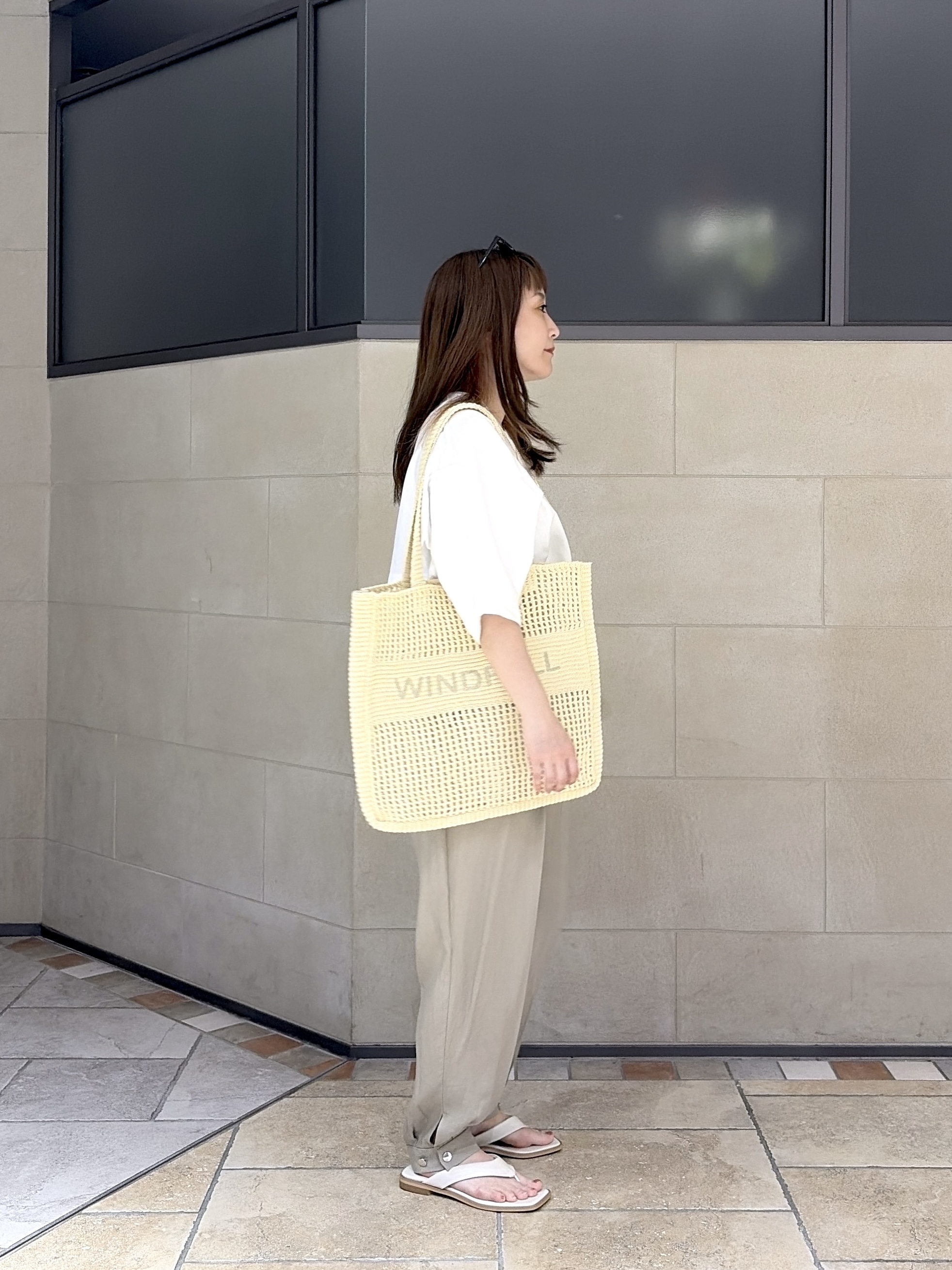 よねさんの「INDIVI｜【UVカット】オーバーサイズラグランカットソー」を使ったコーディネート