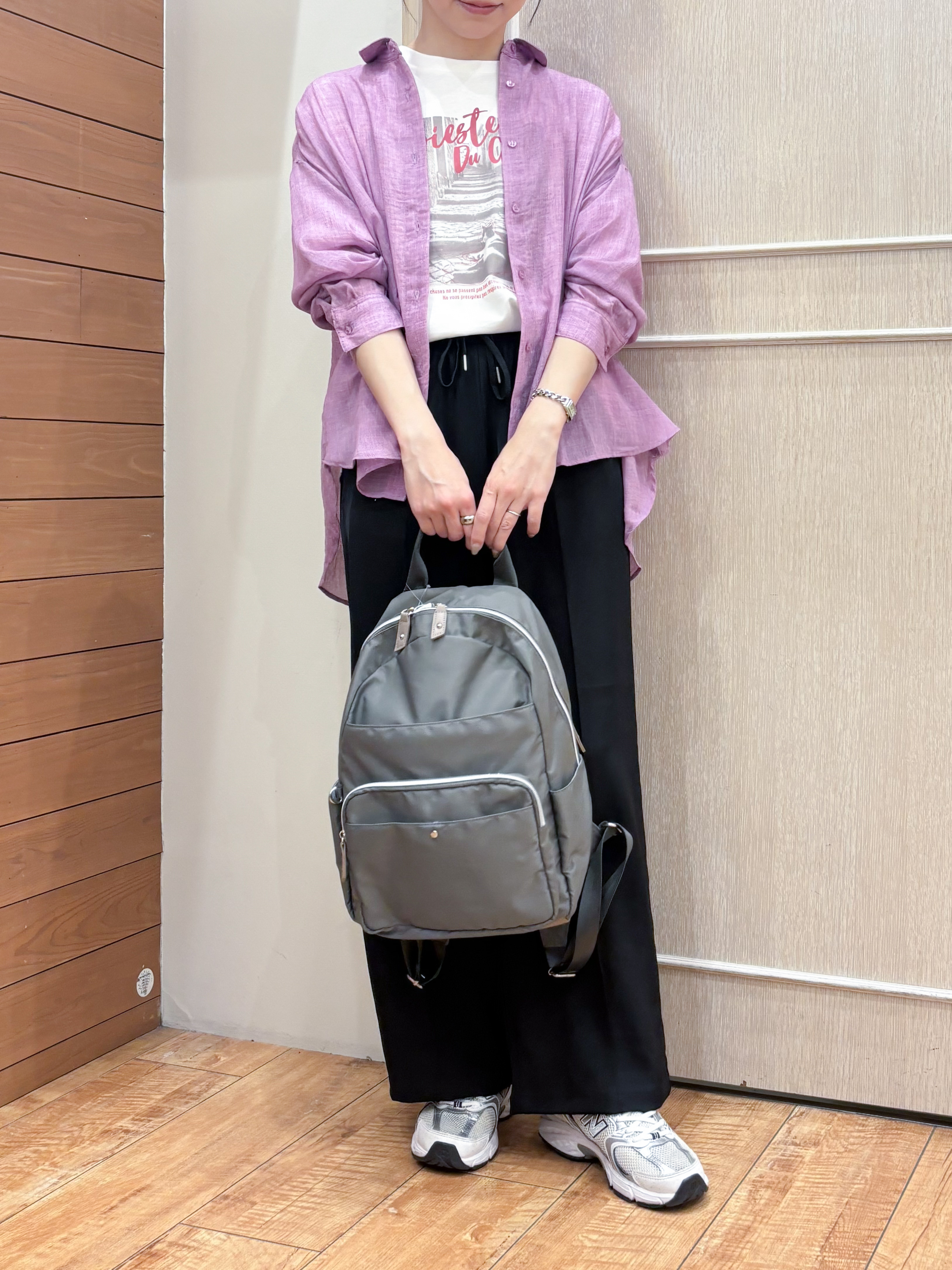 なみさんの「SHOO･LA･RUE｜【体型カバー】ふんわり質感 やわらかこなれシアーシャツ」を使ったコーディネート