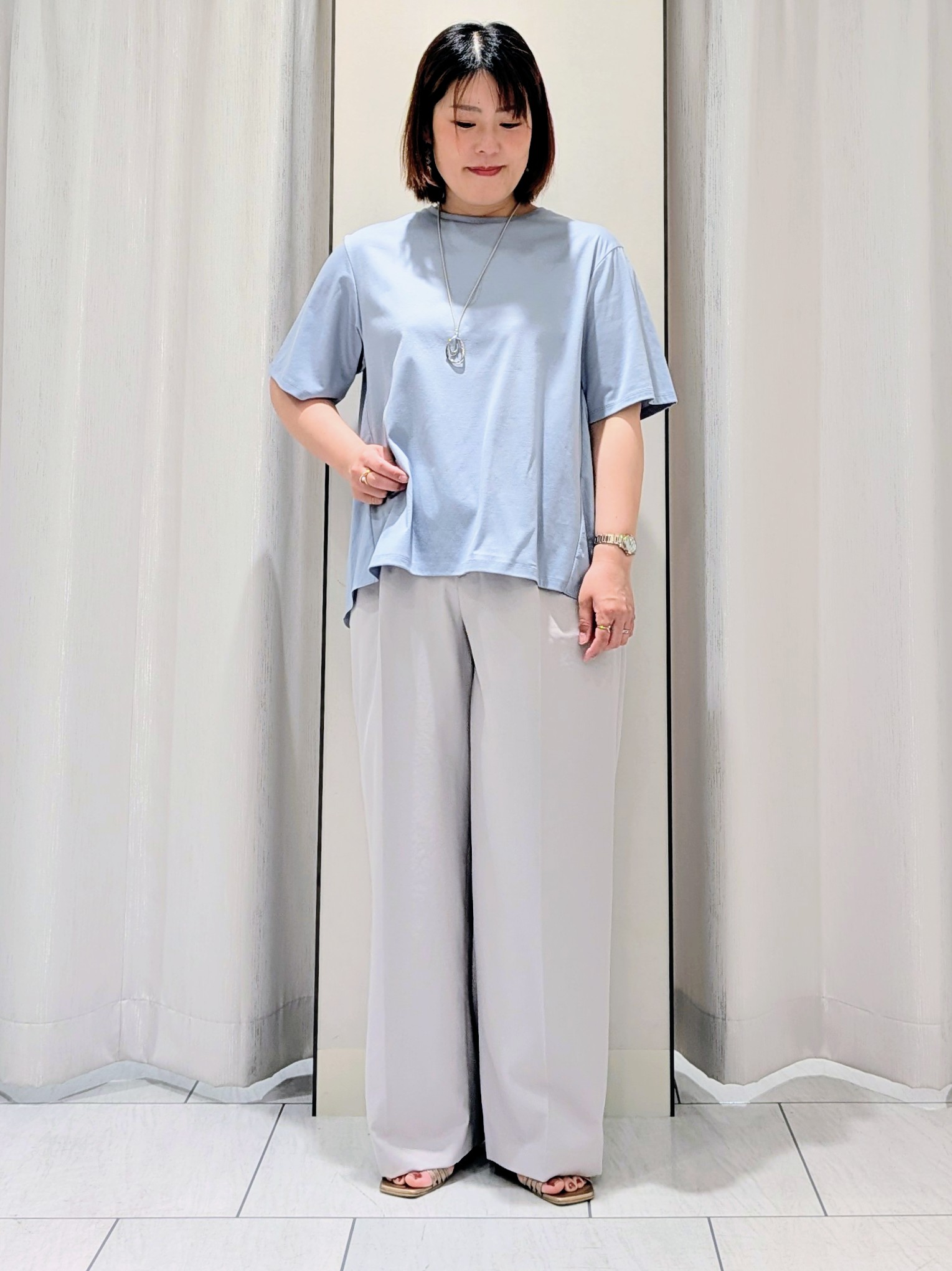 Onumaさんの「UNTITLED｜【洗える/Tシャツ】異素材ドッキングプルオーバー」を使ったコーディネート