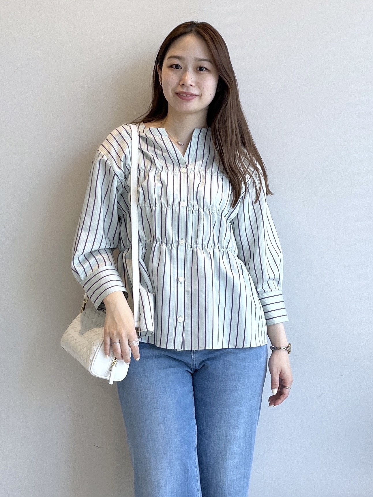Saekoさんの「UNTITLED｜ストライプシャーリングブラウス」を使ったコーディネート