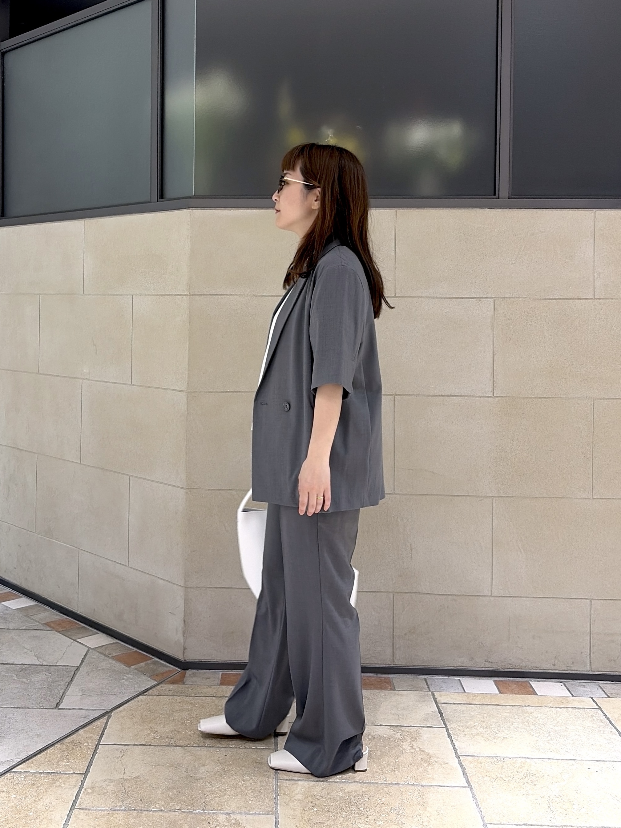 よねさんの「INDIVI｜Comfy SET UP｜ハーフスリーブジャケット【セットアップ対応／通勤／接触冷感／UVカット】」を使ったコーディネート