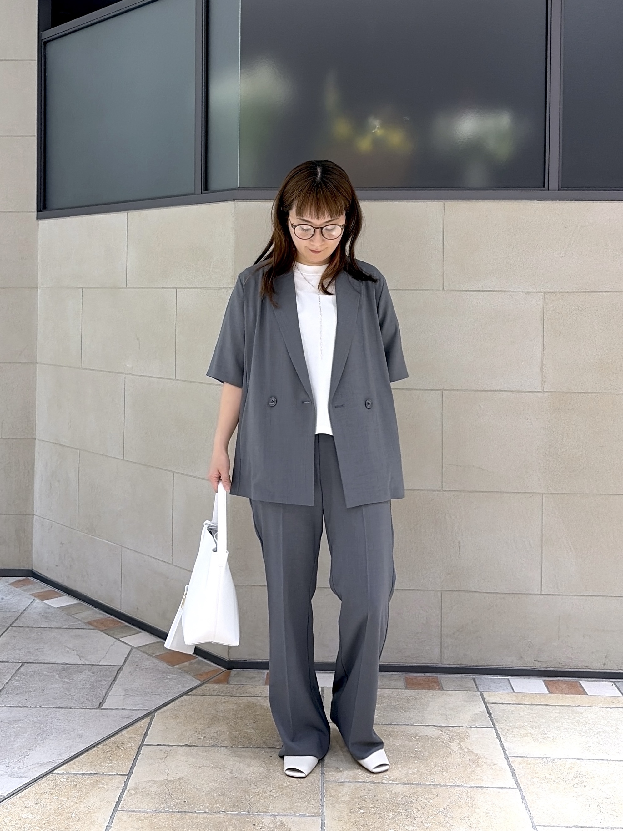 よねさんの「INDIVI｜Comfy SET UP｜ハーフスリーブジャケット【セットアップ対応／通勤／接触冷感／UVカット】」を使ったコーディネート