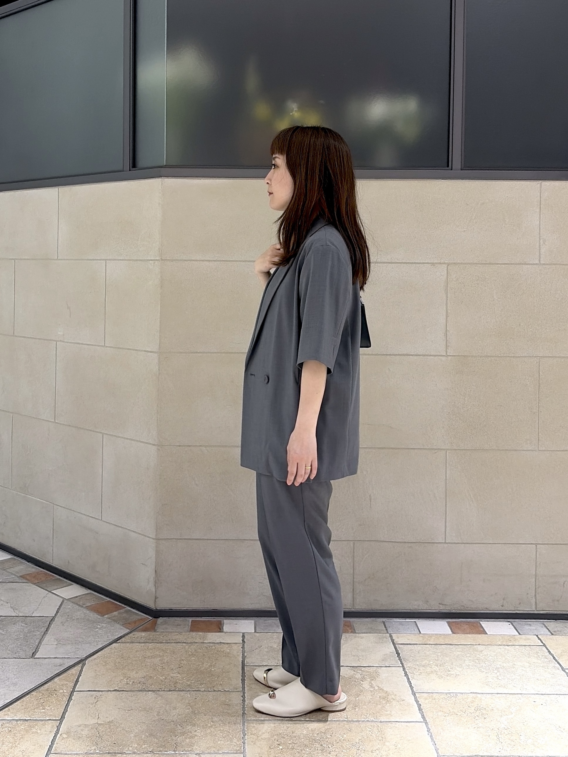 よねさんの「INDIVI｜Comfy SET UP｜ハーフスリーブジャケット【セットアップ対応／通勤／接触冷感／UVカット】」を使ったコーディネート