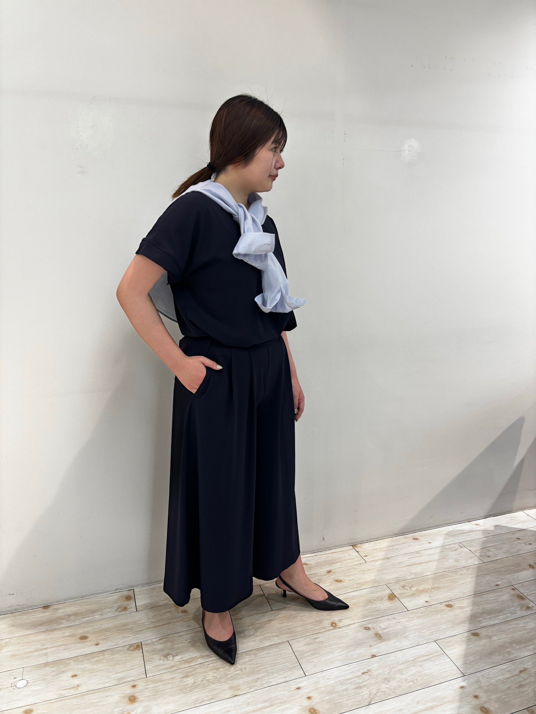 Mizuさんの「UNTITLED｜【セットアップ可/UVカット/前後2WAY】リラクシーフレンチスリーブブラウス」を使ったコーディネート