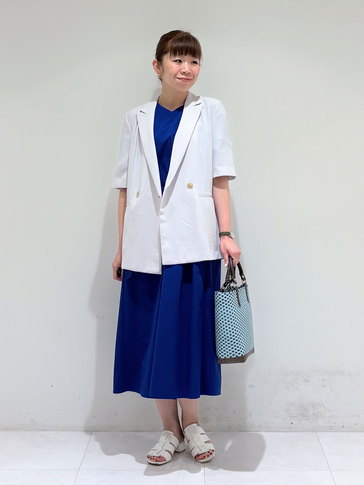 tsuyuさんの「INDIVI｜【着る日傘】ハーフスリーブダブルジャケット」を使ったコーディネート
