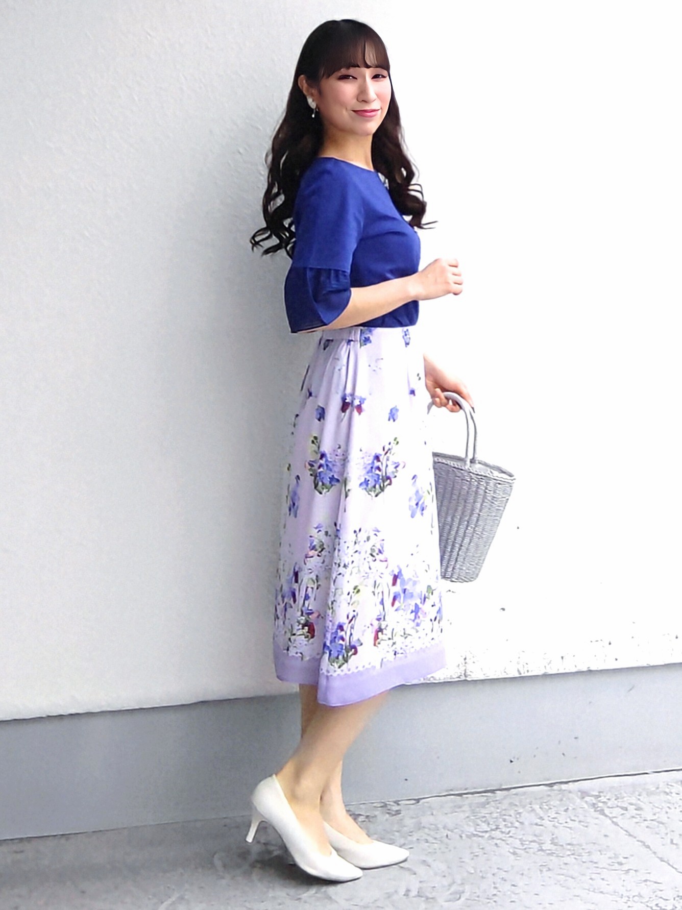 keinaさんの「SunaUna｜多色花柄プリントスカート」を使ったコーディネート