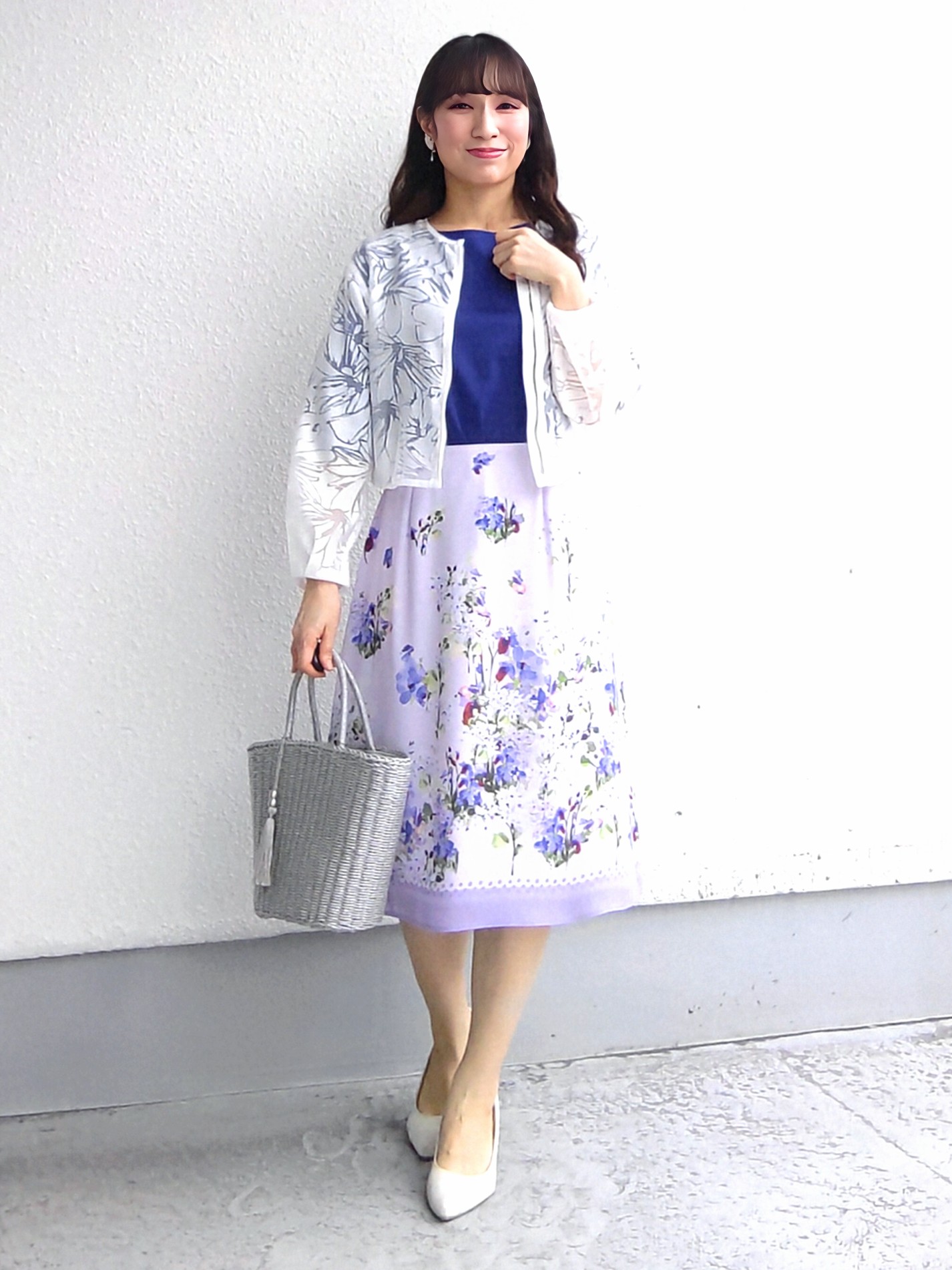 keinaさんの「SunaUna｜多色花柄プリントスカート」を使ったコーディネート