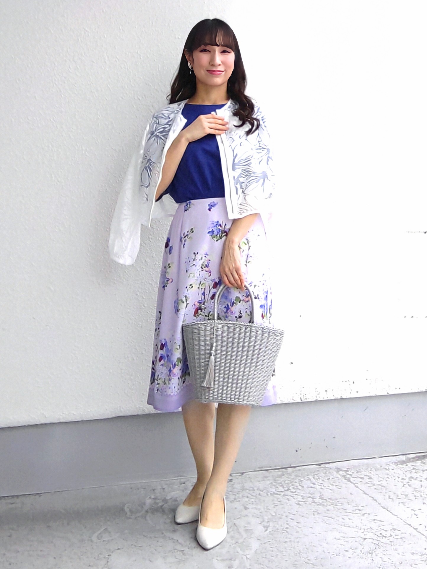 keinaさんの「SunaUna｜多色花柄プリントスカート」を使ったコーディネート