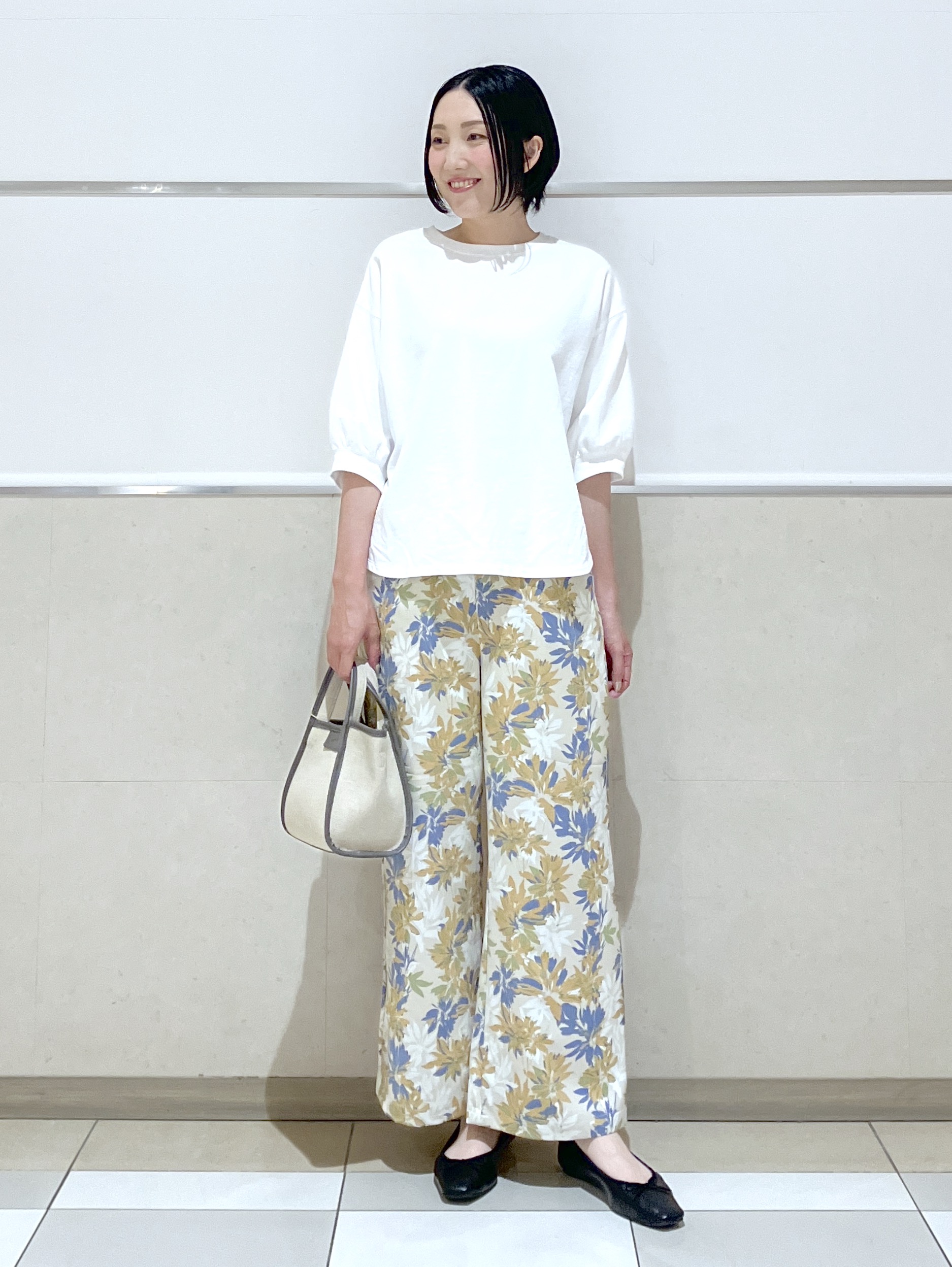 eriko さんの「Dessin｜【360度可愛い】バックヘンリーカットソー5分袖」を使ったコーディネート