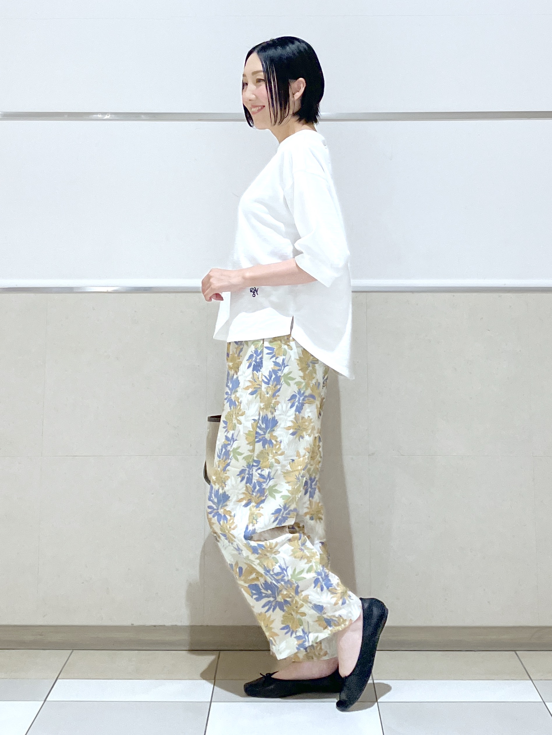 eriko さんの「Dessin｜【360度可愛い】バックヘンリーカットソー5分袖」を使ったコーディネート