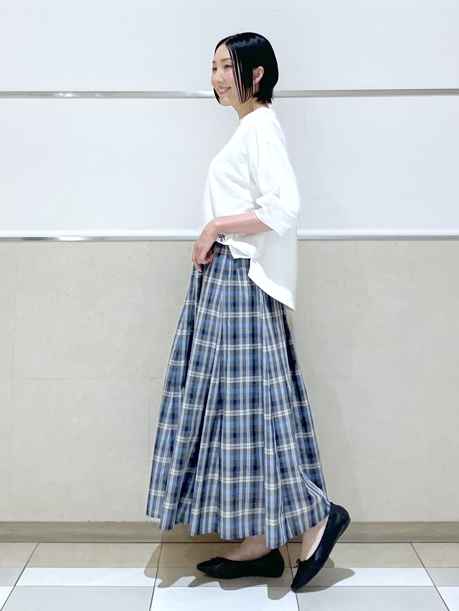 eriko さんの「Dessin｜【360度可愛い】バックヘンリーカットソー5分袖」を使ったコーディネート