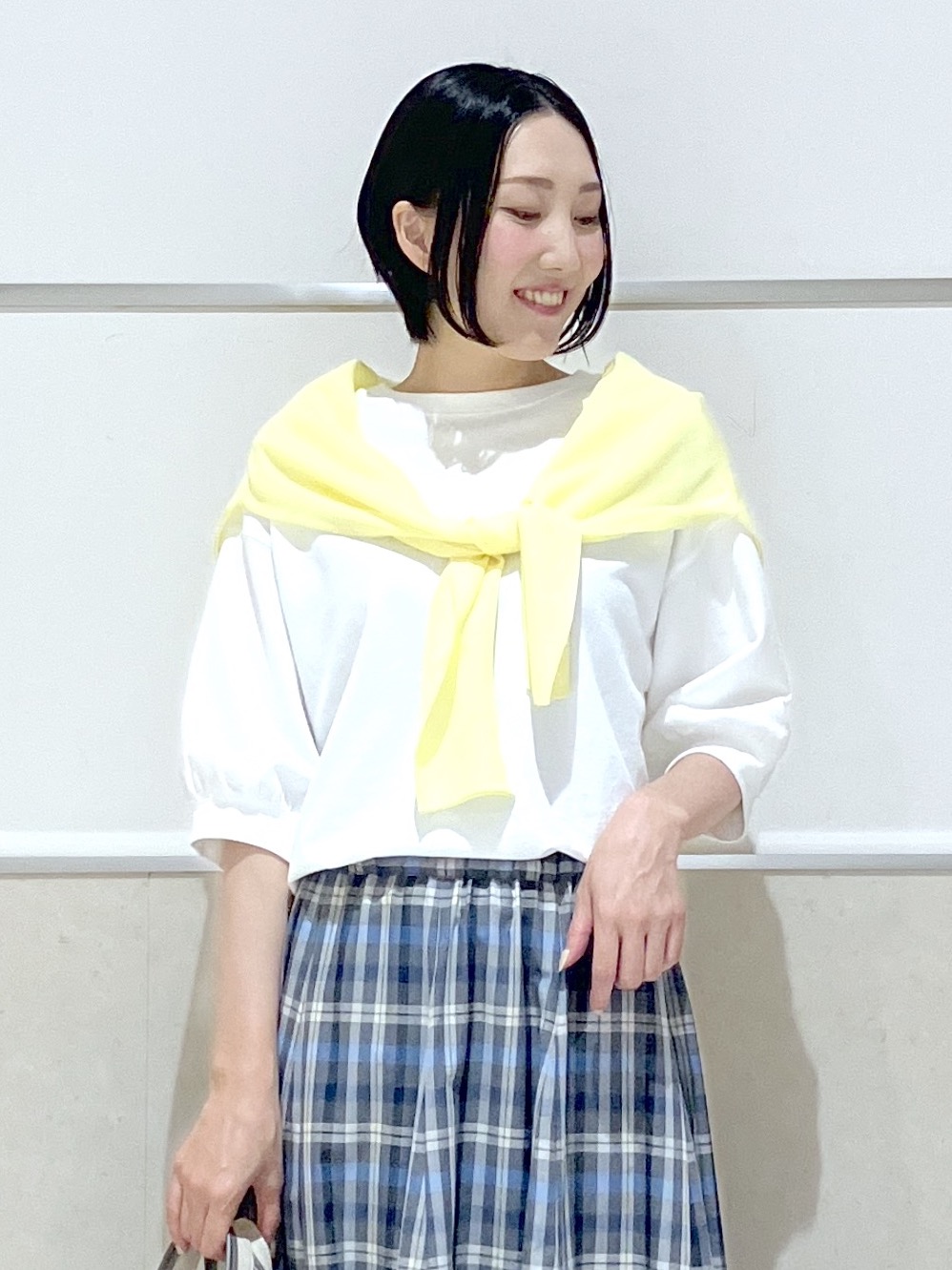 eriko さんの「Dessin｜【360度可愛い】バックヘンリーカットソー5分袖」を使ったコーディネート
