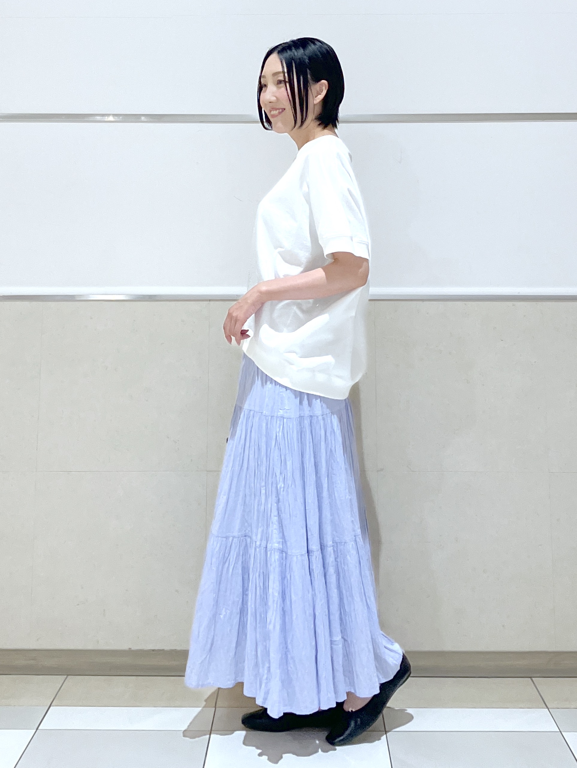 eriko さんの「Dessin｜【洗える】ミニ裏毛ドルマンスリーブプルオーバー」を使ったコーディネート
