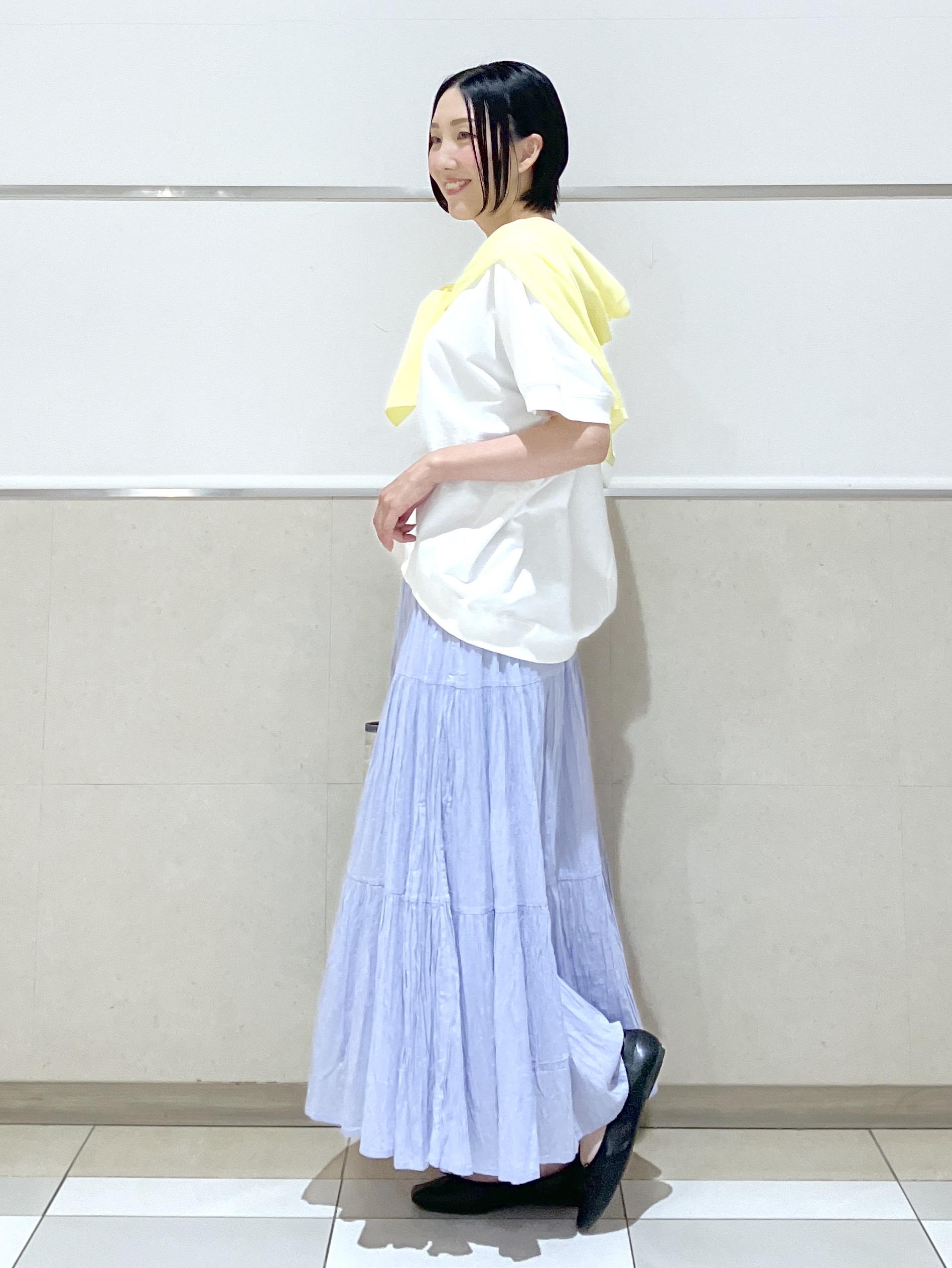 eriko さんの「Dessin｜【洗える】ミニ裏毛ドルマンスリーブプルオーバー」を使ったコーディネート