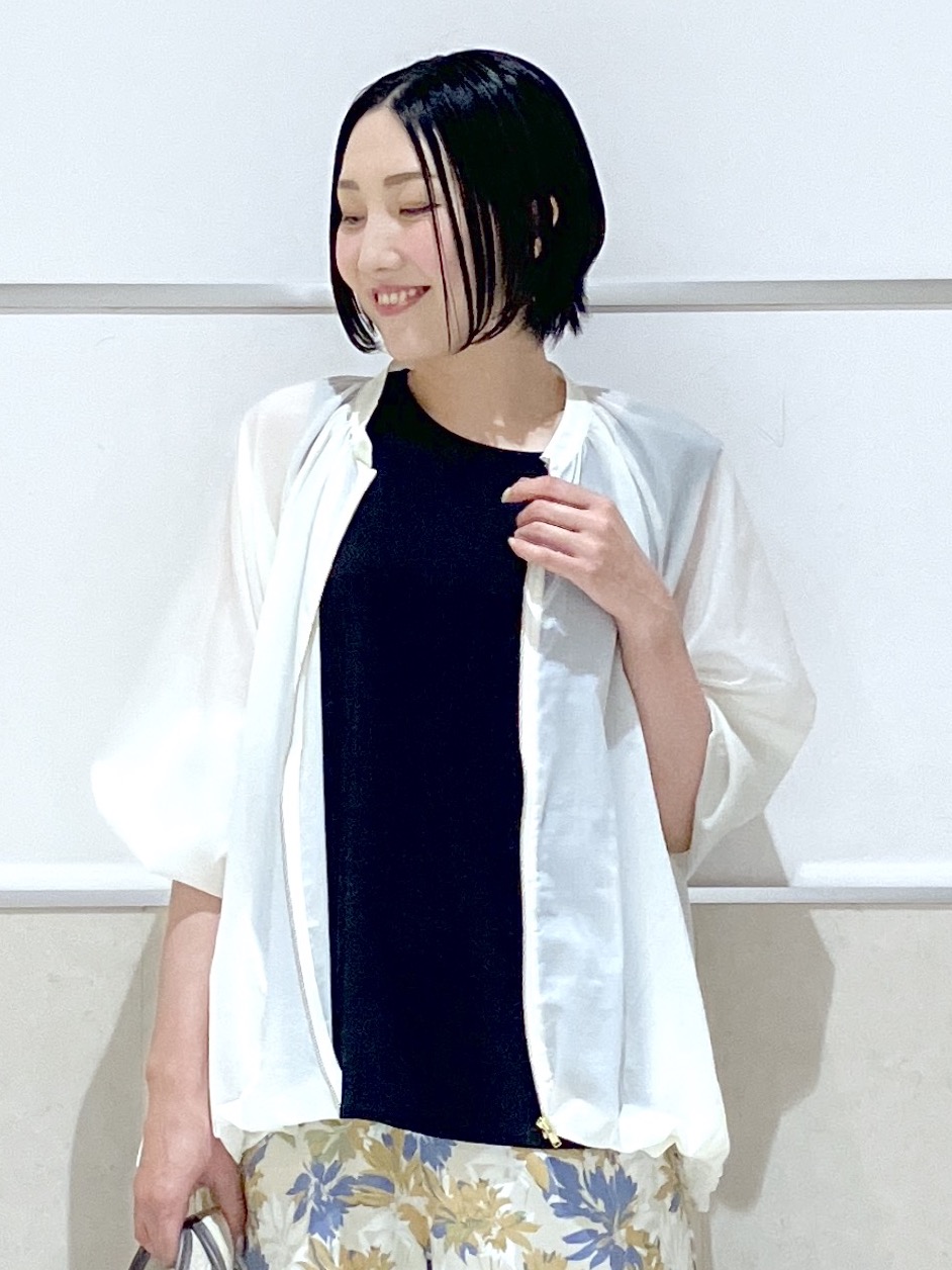 eriko さんの「Dessin｜【洗える】シアーナイロンジップブルゾン」を使ったコーディネート
