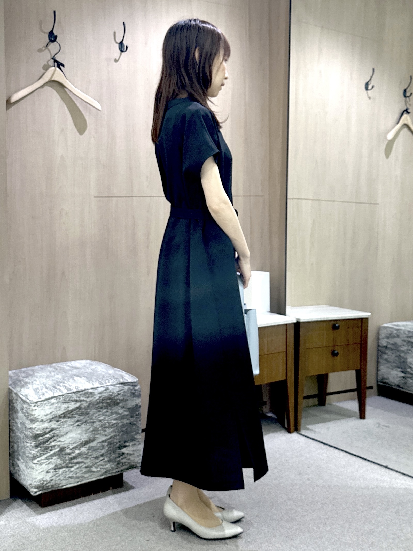 Miwaさんの「UNTITLED｜【UV/接触冷感/遮熱/通気性】スラブバンドカラーワンピース」を使ったコーディネート
