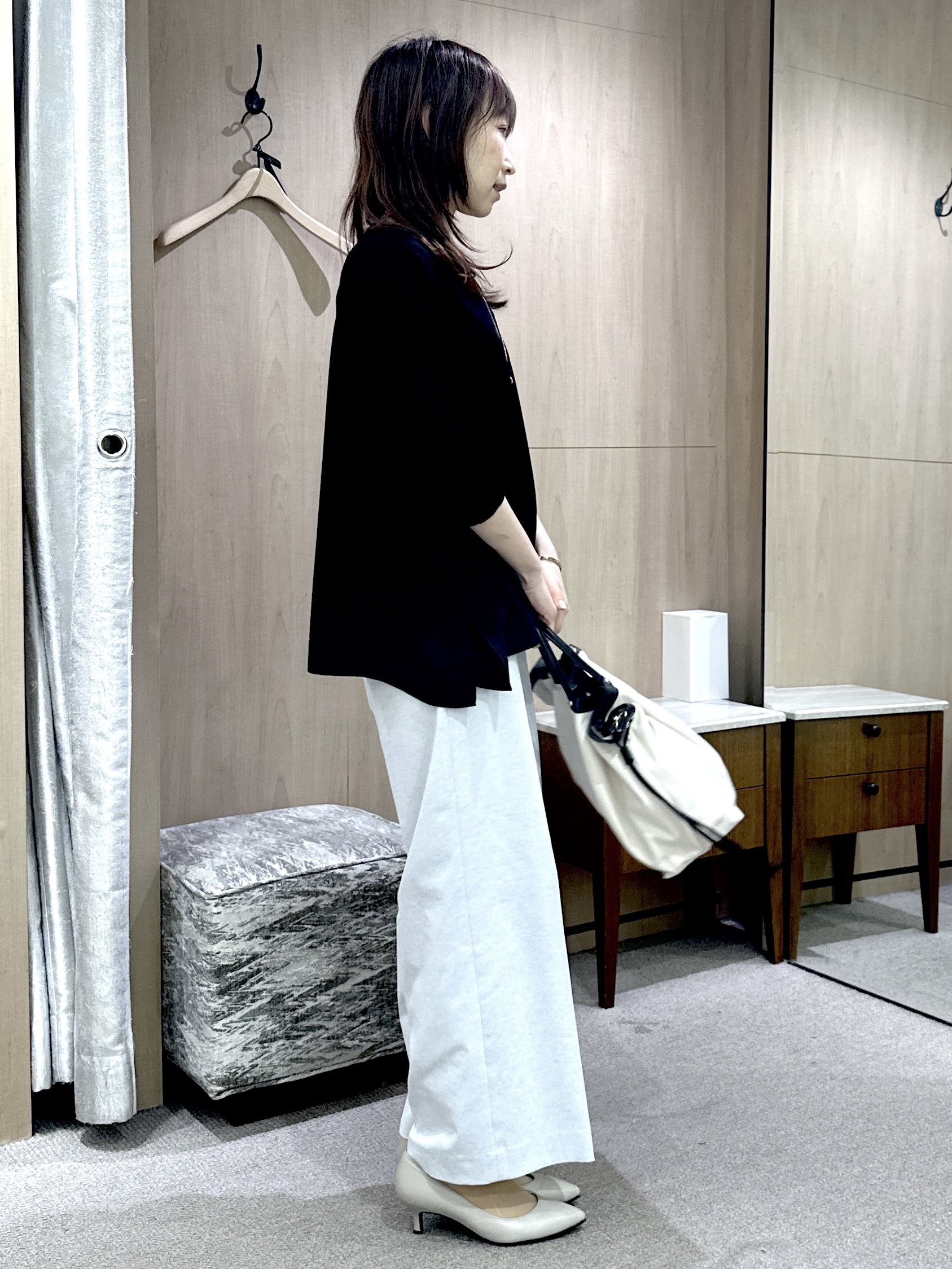 Miwaさんの「UNTITLED｜【アンサンブル可/洗える】シアーレーヨンニット」を使ったコーディネート