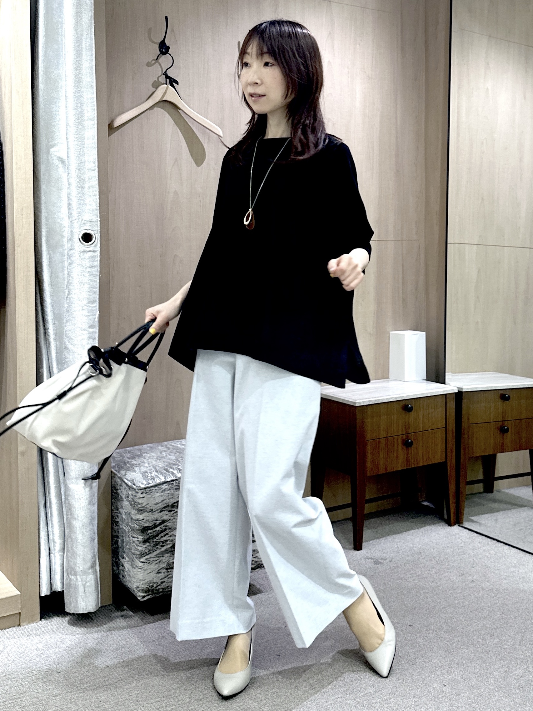 Miwaさんの「UNTITLED｜【アンサンブル可/洗える】シアーレーヨンニット」を使ったコーディネート