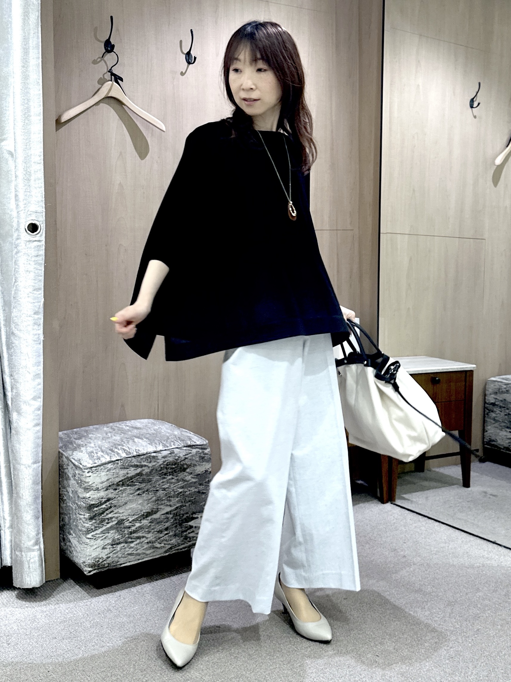 Miwaさんの「UNTITLED｜【アンサンブル可/洗える】シアーレーヨンニット」を使ったコーディネート