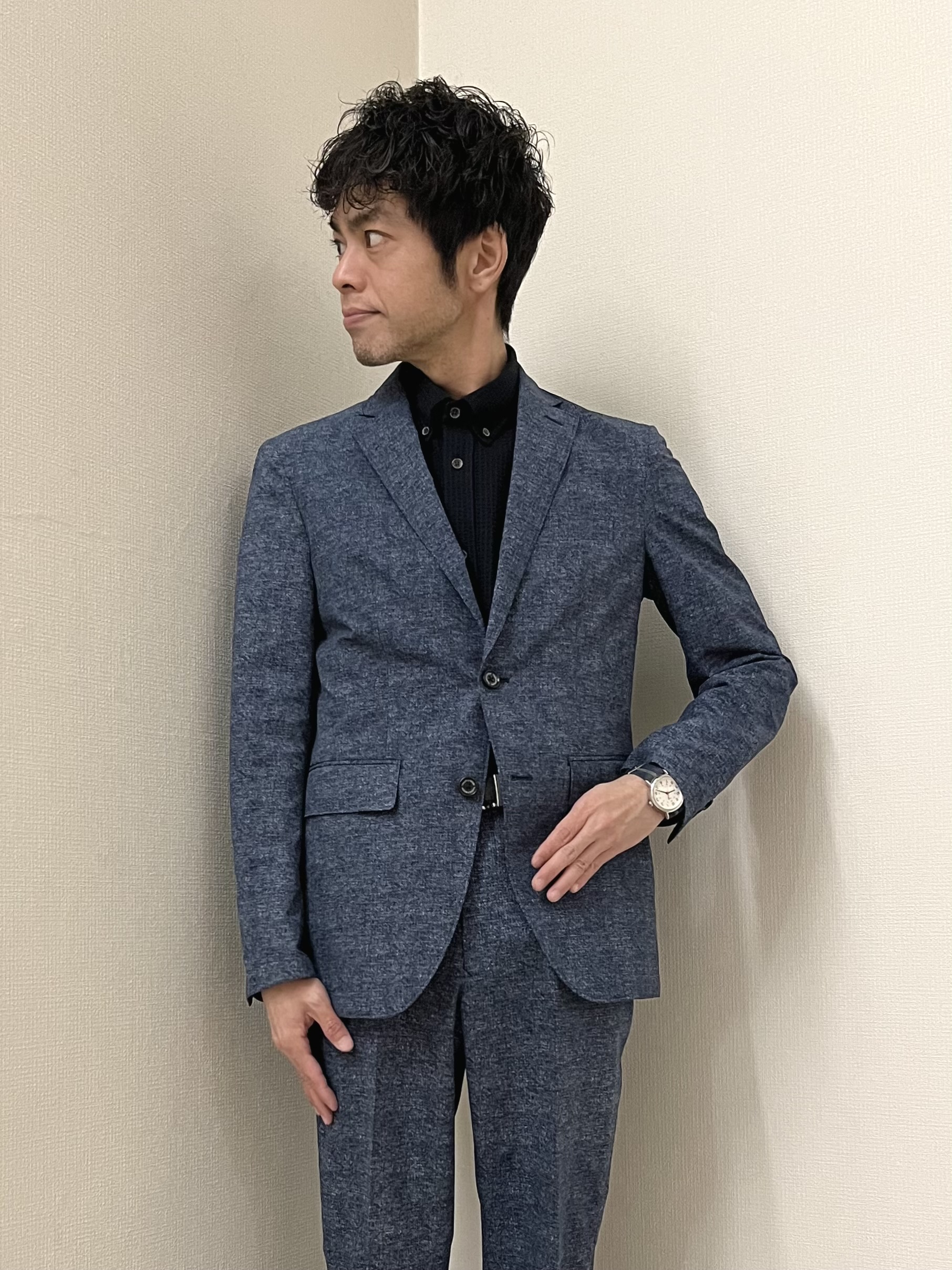 URAさんの「TAKEO KIKUCHI｜【抗菌防臭】COOL DOTS（R）ドビープリント パンツ」を使ったコーディネート