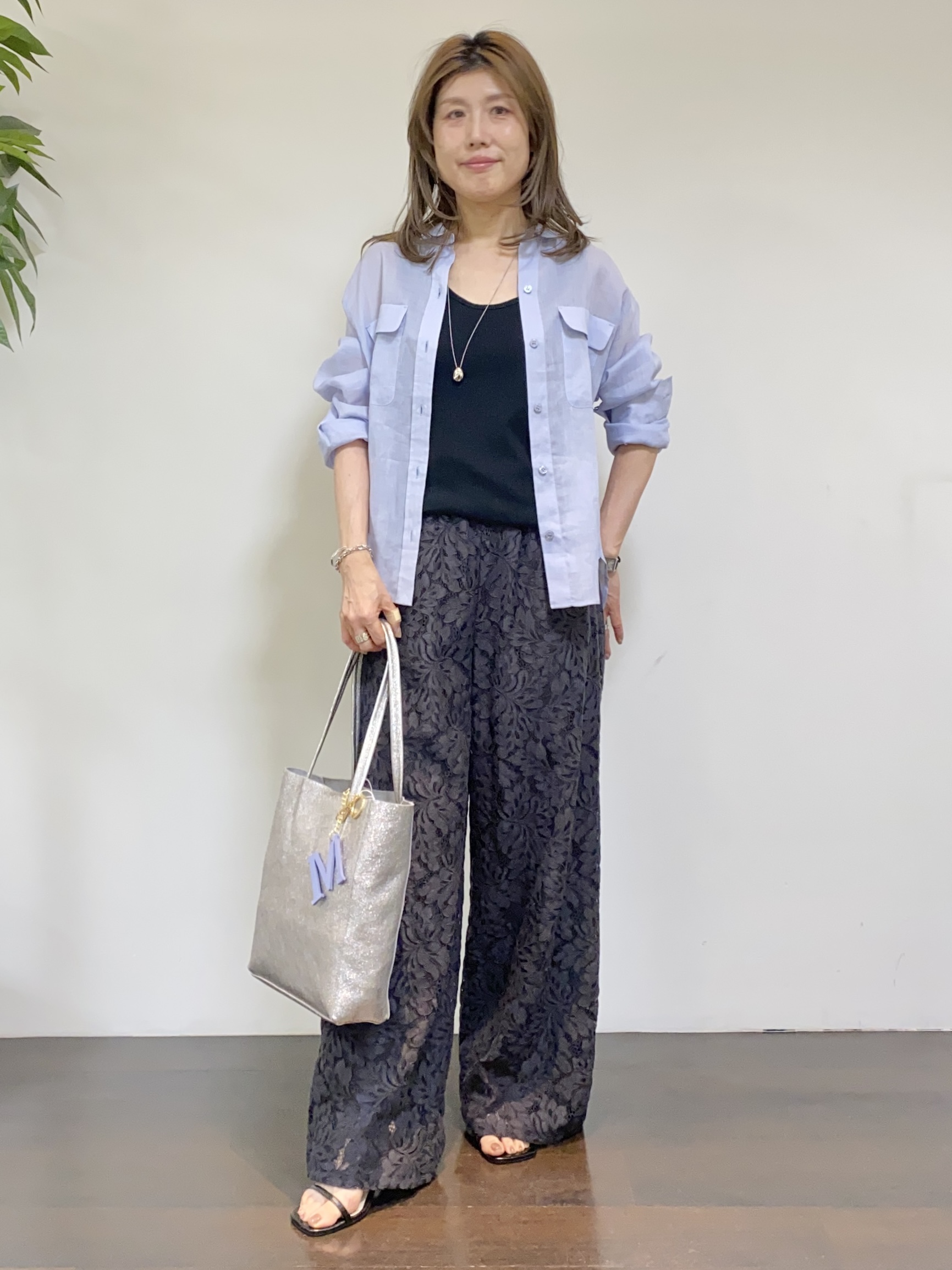 tomoさんの「UNTITLED｜【接触冷感】ドライタッチシャツ」を使ったコーディネート