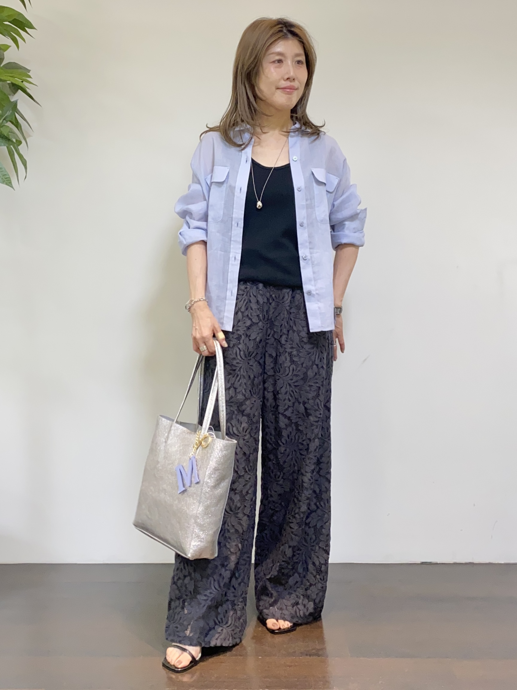 tomoさんの「UNTITLED｜【接触冷感】ドライタッチシャツ」を使ったコーディネート