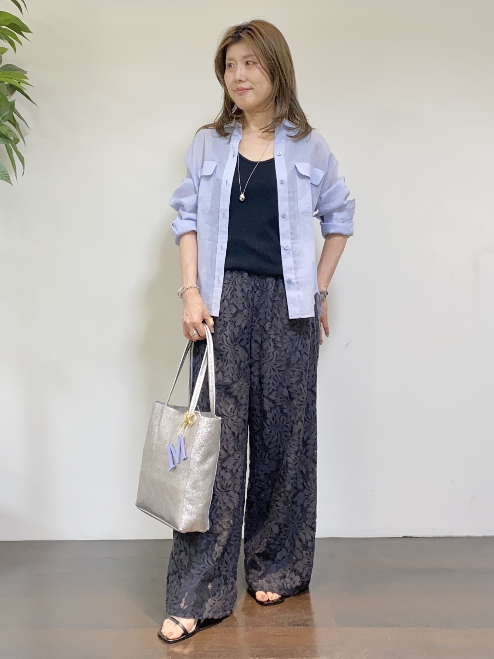 tomoさんの「UNTITLED｜【接触冷感】ドライタッチシャツ」を使ったコーディネート