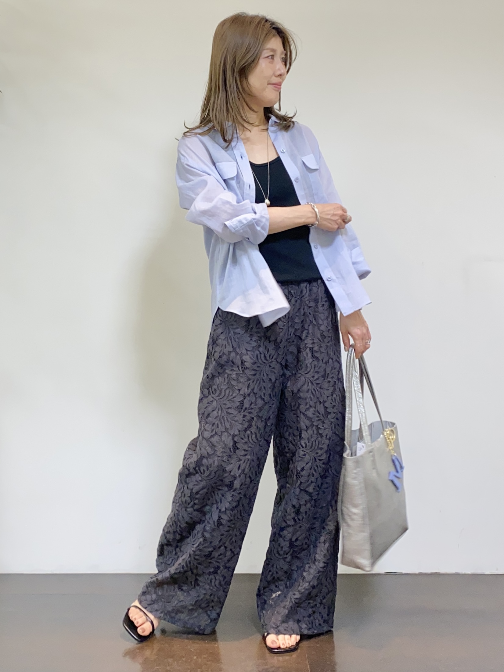 tomoさんの「UNTITLED｜【接触冷感】ドライタッチシャツ」を使ったコーディネート