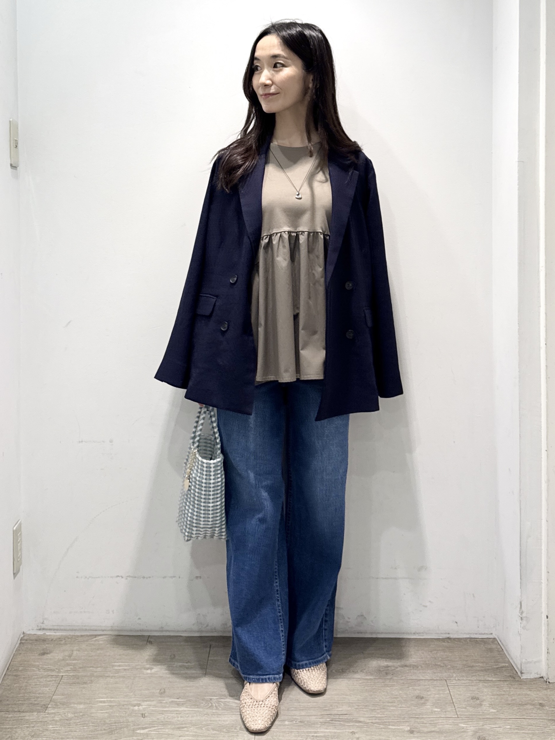 yuicciさんの「OPAQUE.CLIP｜【UV／接触冷感】ダブルブレストジャケット《防シワ加工／洗える》」を使ったコーディネート
