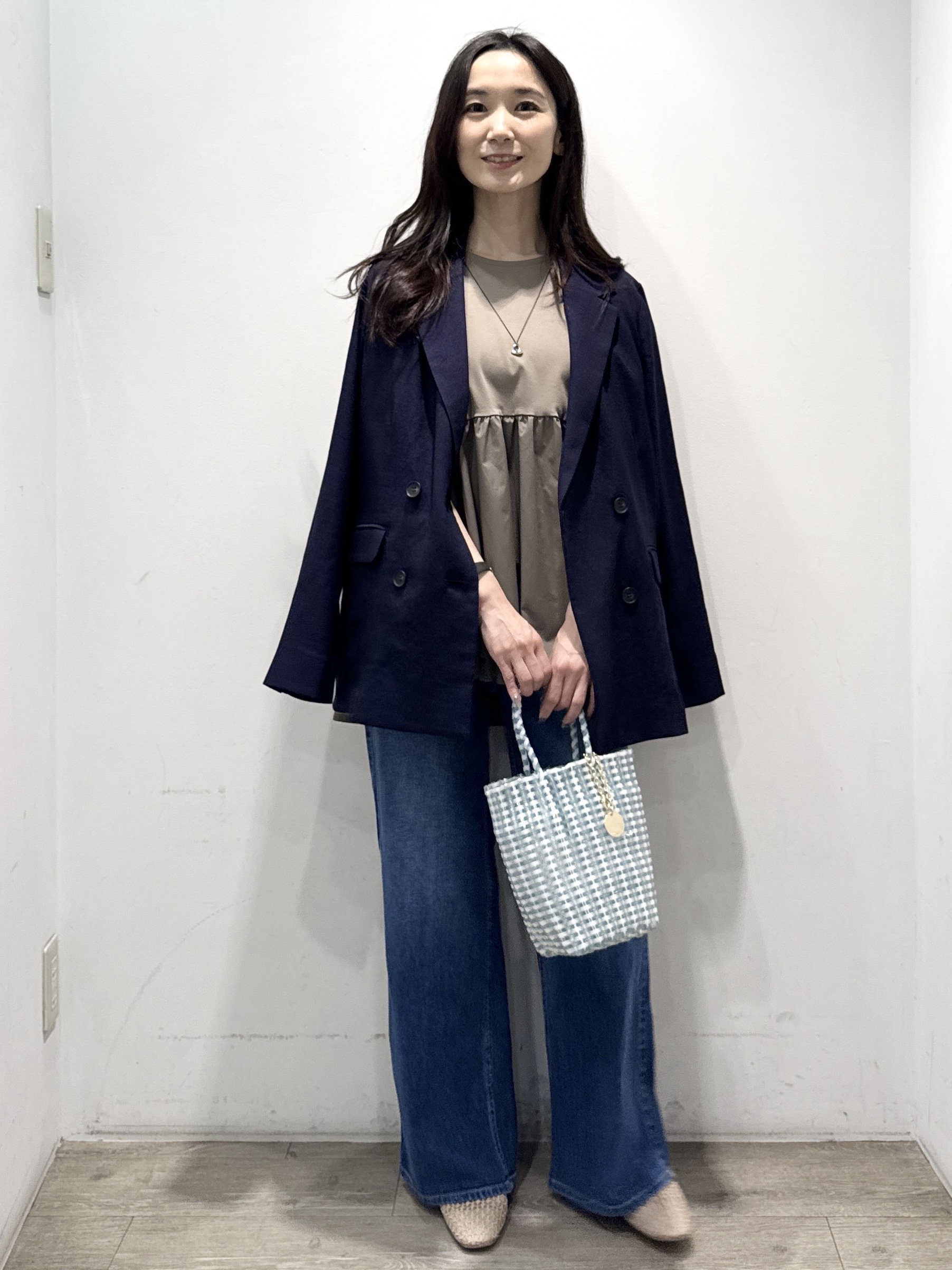 yuicciさんの「OPAQUE.CLIP｜【UV／接触冷感】ダブルブレストジャケット《防シワ加工／洗える》」を使ったコーディネート