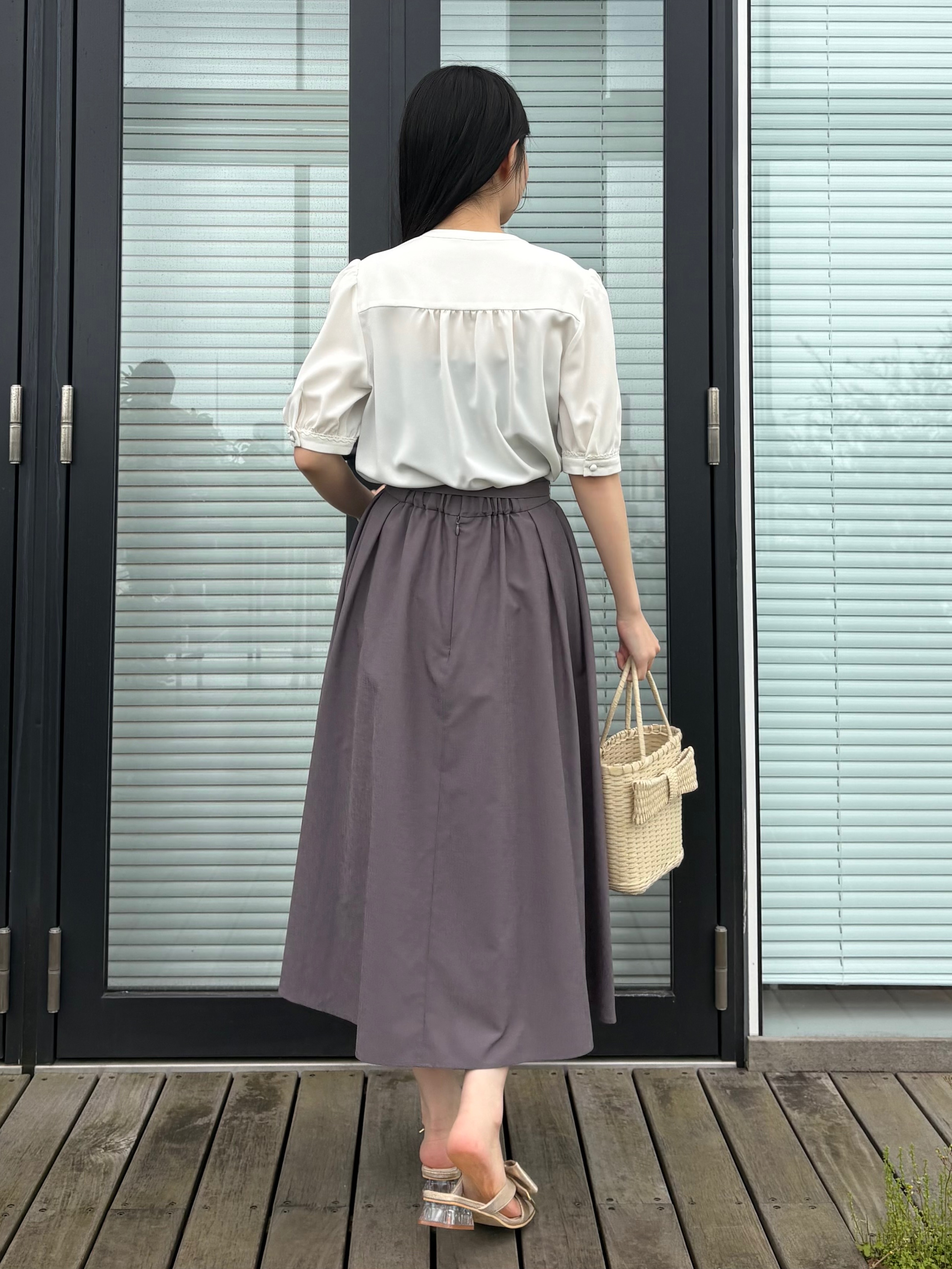 AOIさんの「Couture brooch｜【洗える】ピンタック ブラウス」を使ったコーディネート