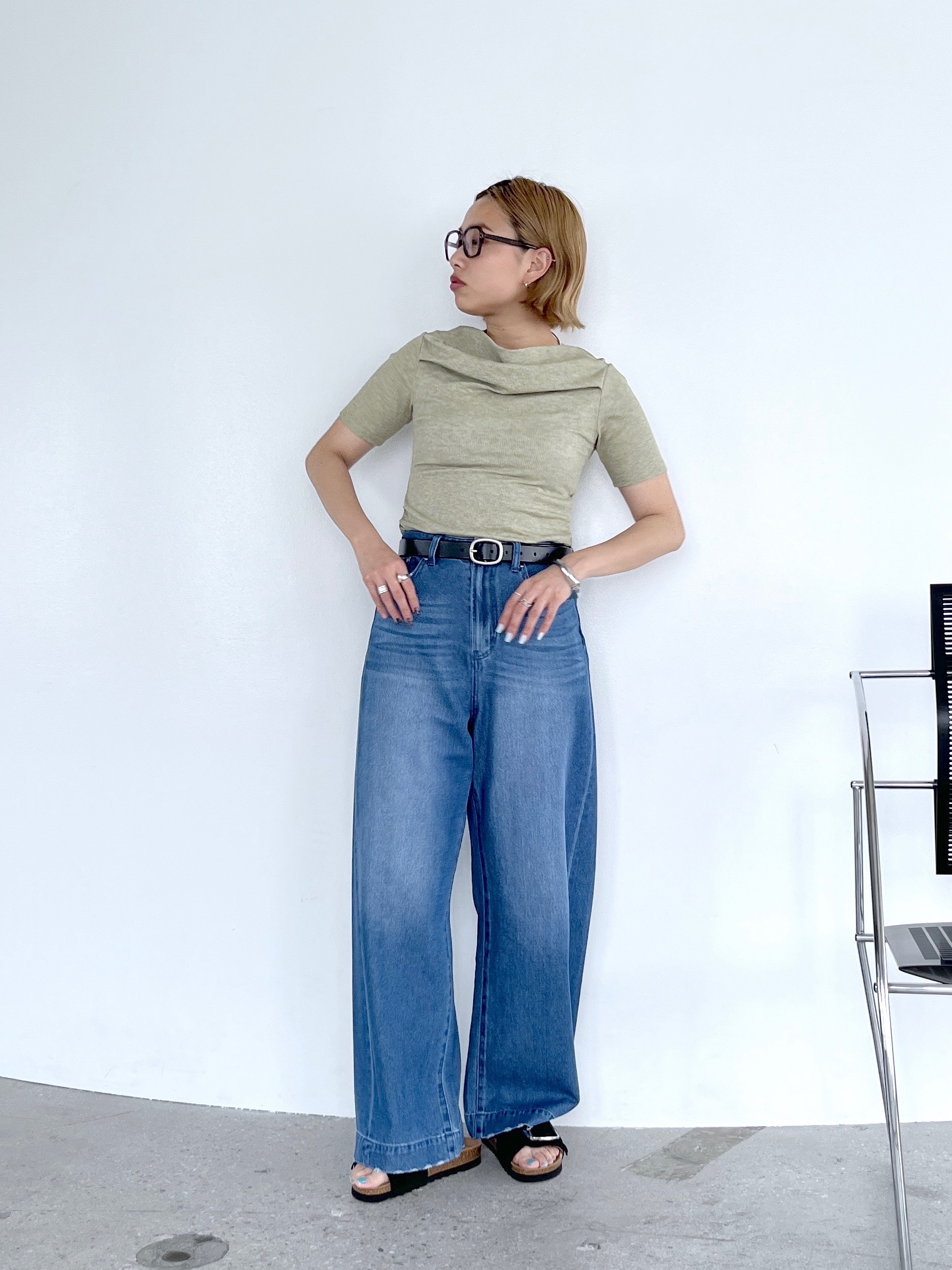 Harukaさんの「INDIVI｜オフショルハーフスリーブカットソー」を使ったコーディネート