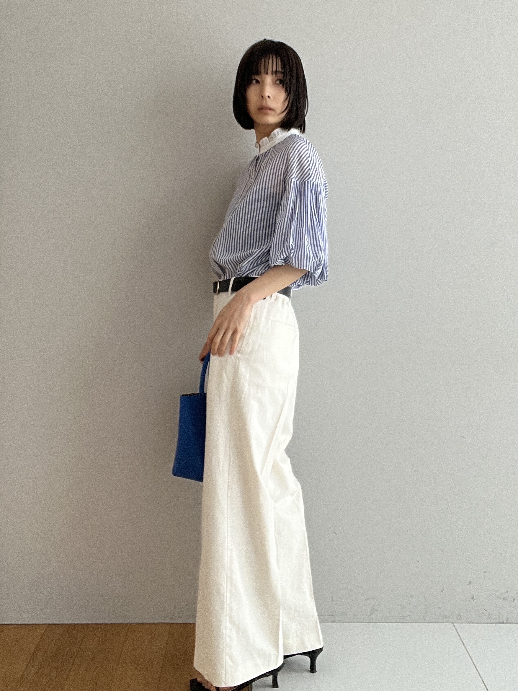 misaさんの「DRESSTERIOR｜◆【otonaMUSE5月号掲載/ウォッシャブル】ロンドンストライプクレリックブラウス」を使ったコーディネート