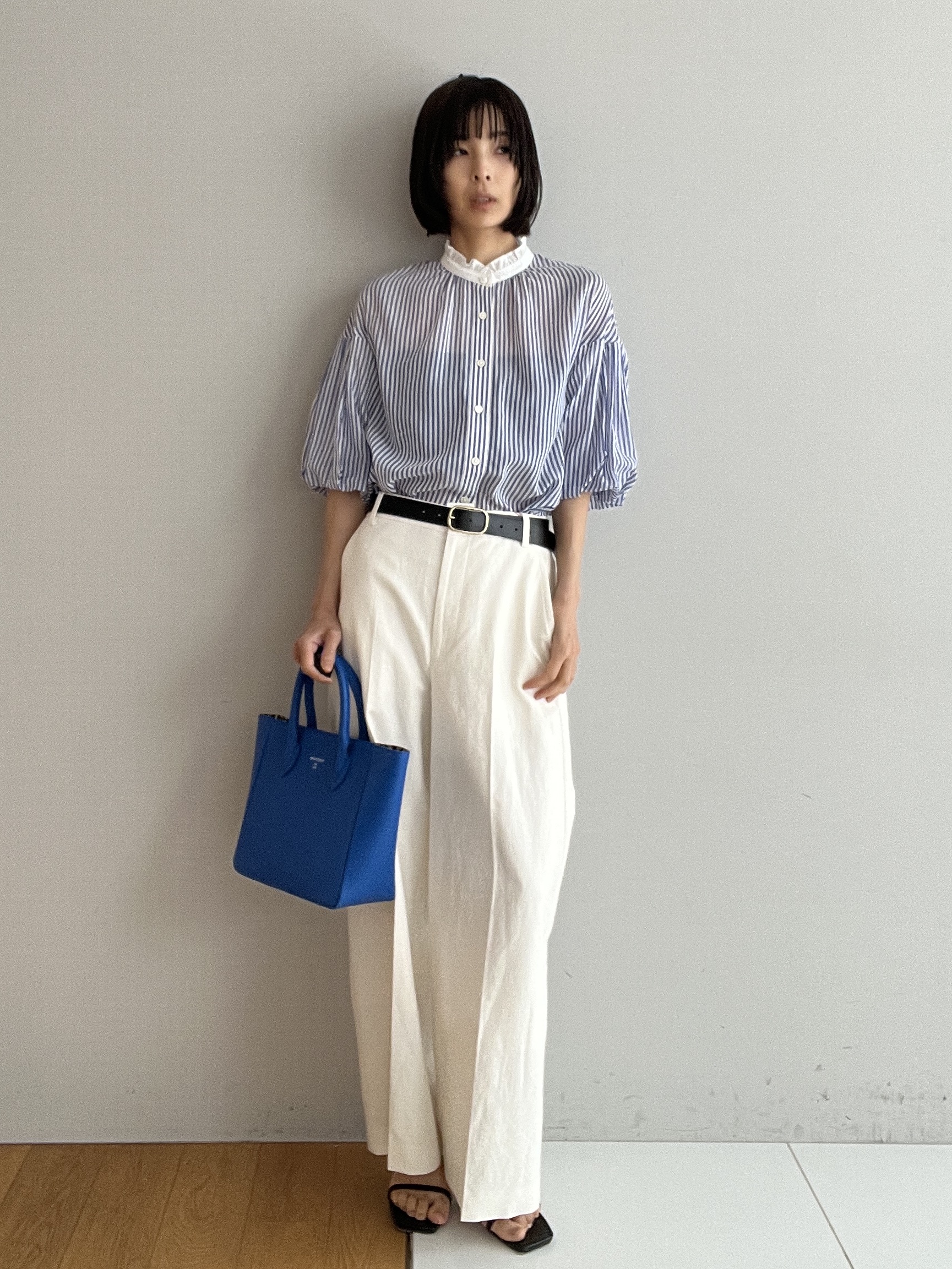 misaさんの「DRESSTERIOR｜◆【otonaMUSE5月号掲載/ウォッシャブル】ロンドンストライプクレリックブラウス」を使ったコーディネート