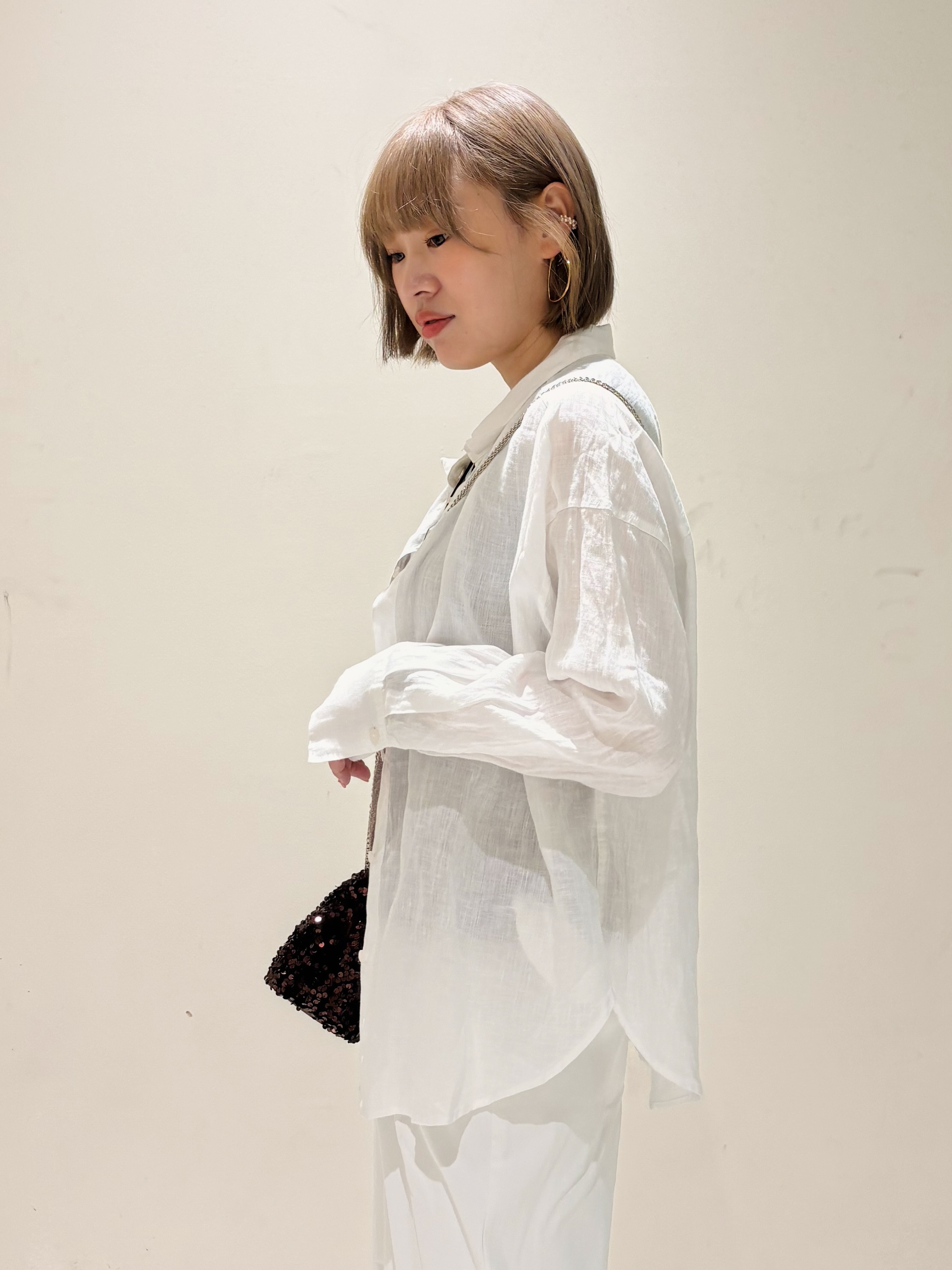 みきちぃさんの「OPAQUE.CLIP｜フレンチリネンシャツ／カシュクール【洗濯機OK】《5col》」を使ったコーディネート
