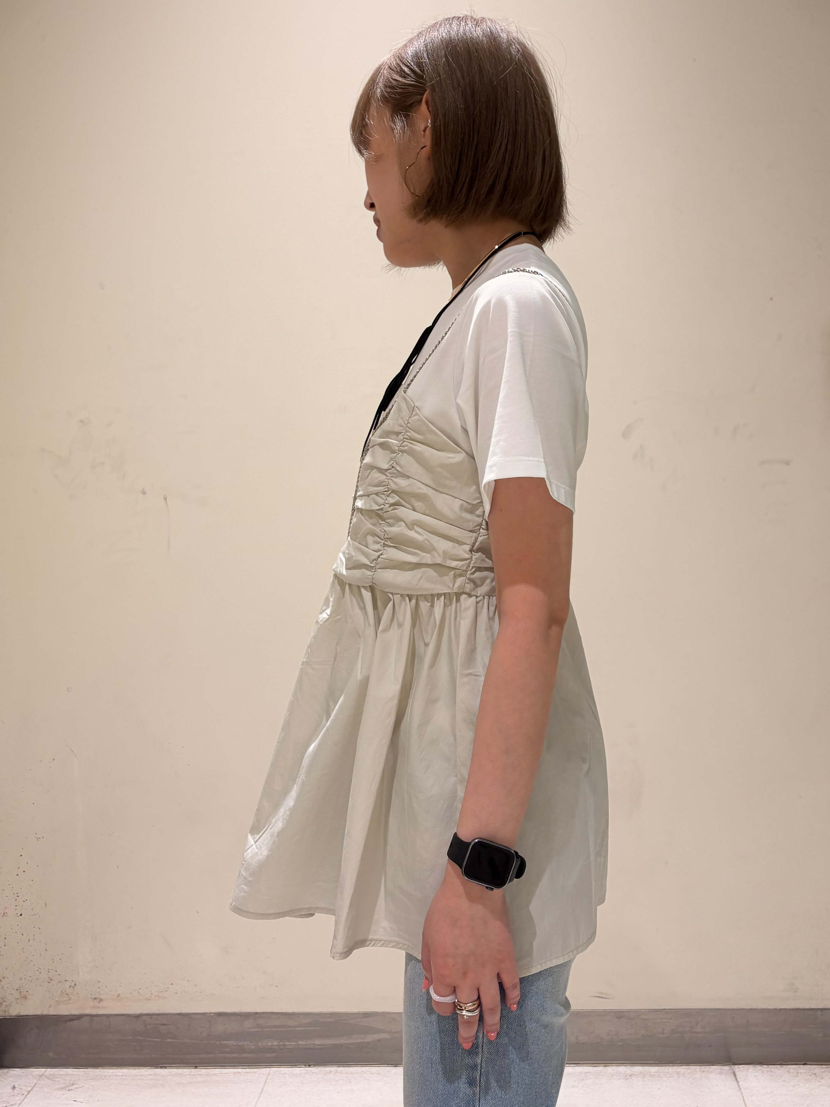 みきちぃさんの「OPAQUE.CLIP｜ビスチェドッキングカットソー【洗濯機OK】」を使ったコーディネート