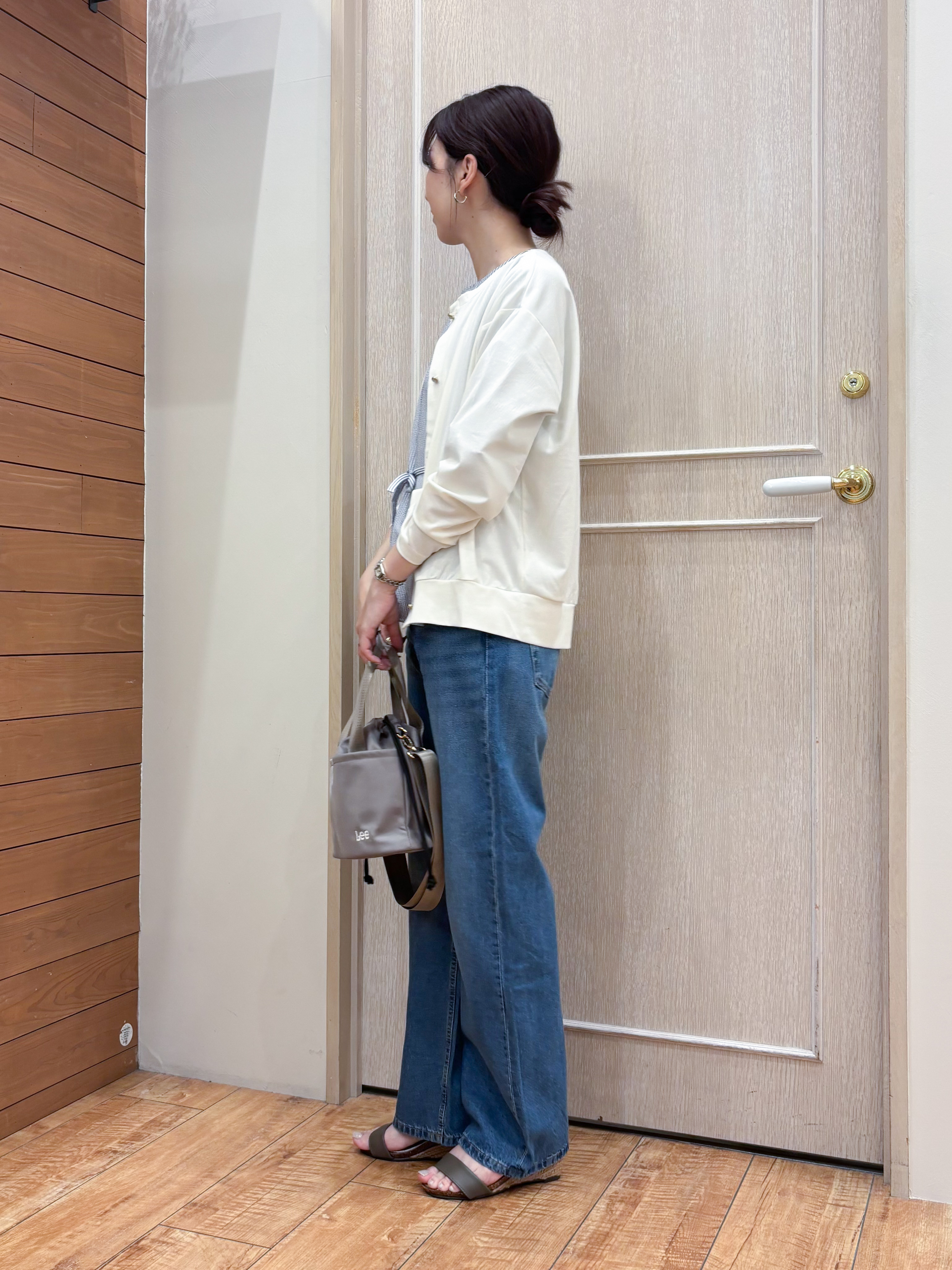 なみさんの「SHOO･LA･RUE｜【UV/S-LL】着ごこちなめらか カノコ編みカーディガン」を使ったコーディネート