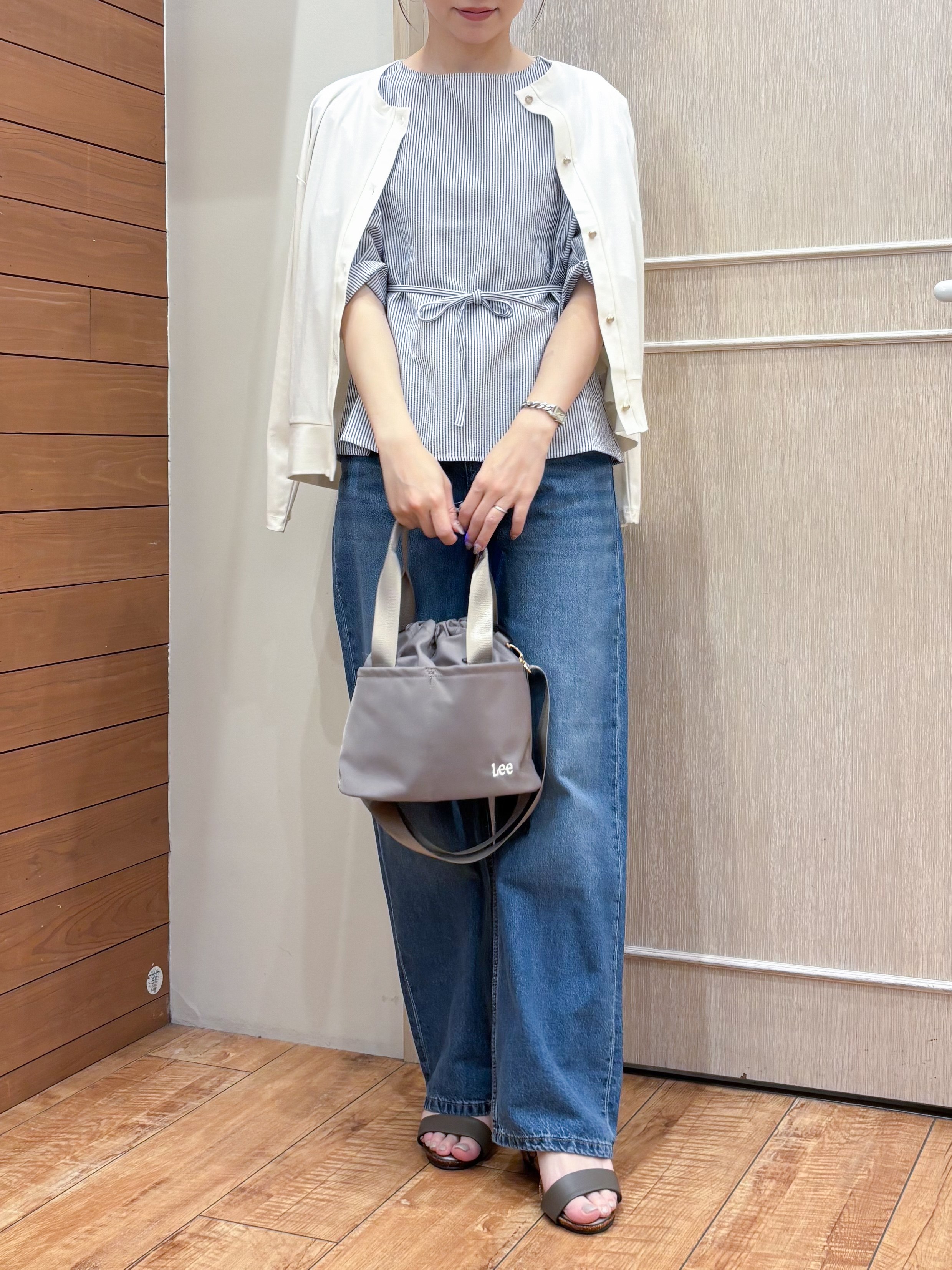 なみさんの「SHOO･LA･RUE｜【UV/S-LL】着ごこちなめらか カノコ編みカーディガン」を使ったコーディネート