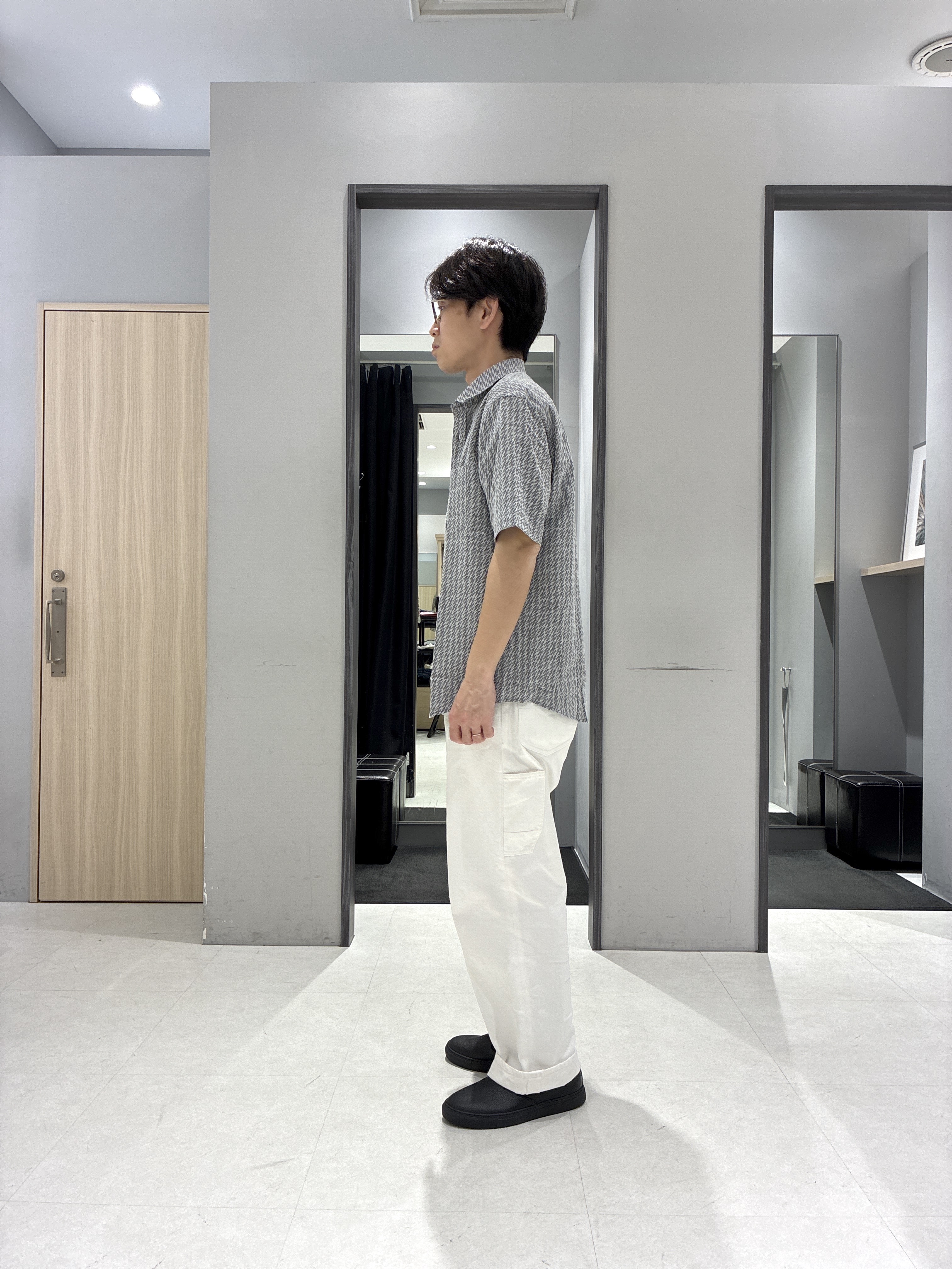 わいずみさんの「TAKEO KIKUCHI｜播州織り 千鳥 半袖シャツ」を使ったコーディネート