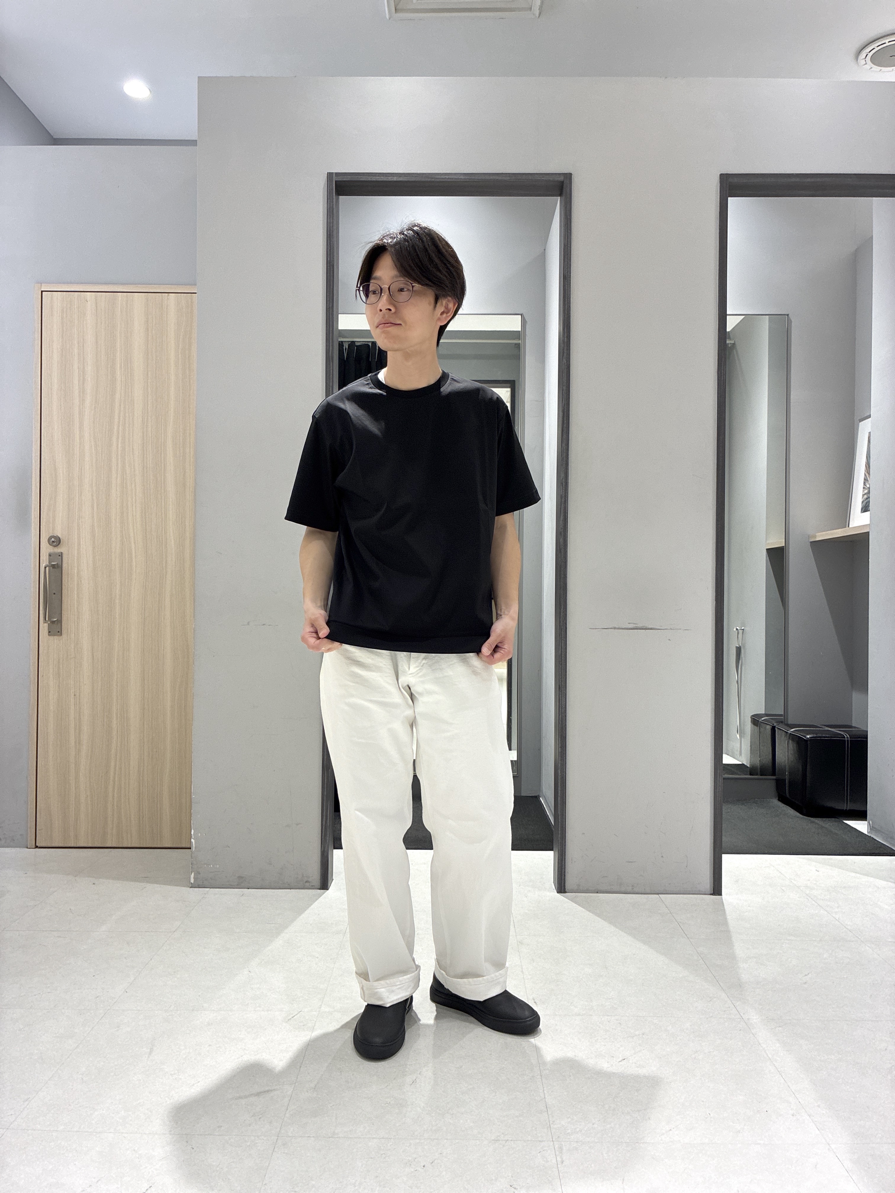 わいずみさんの「TAKEO KIKUCHI｜播州織り 千鳥 半袖シャツ」を使ったコーディネート