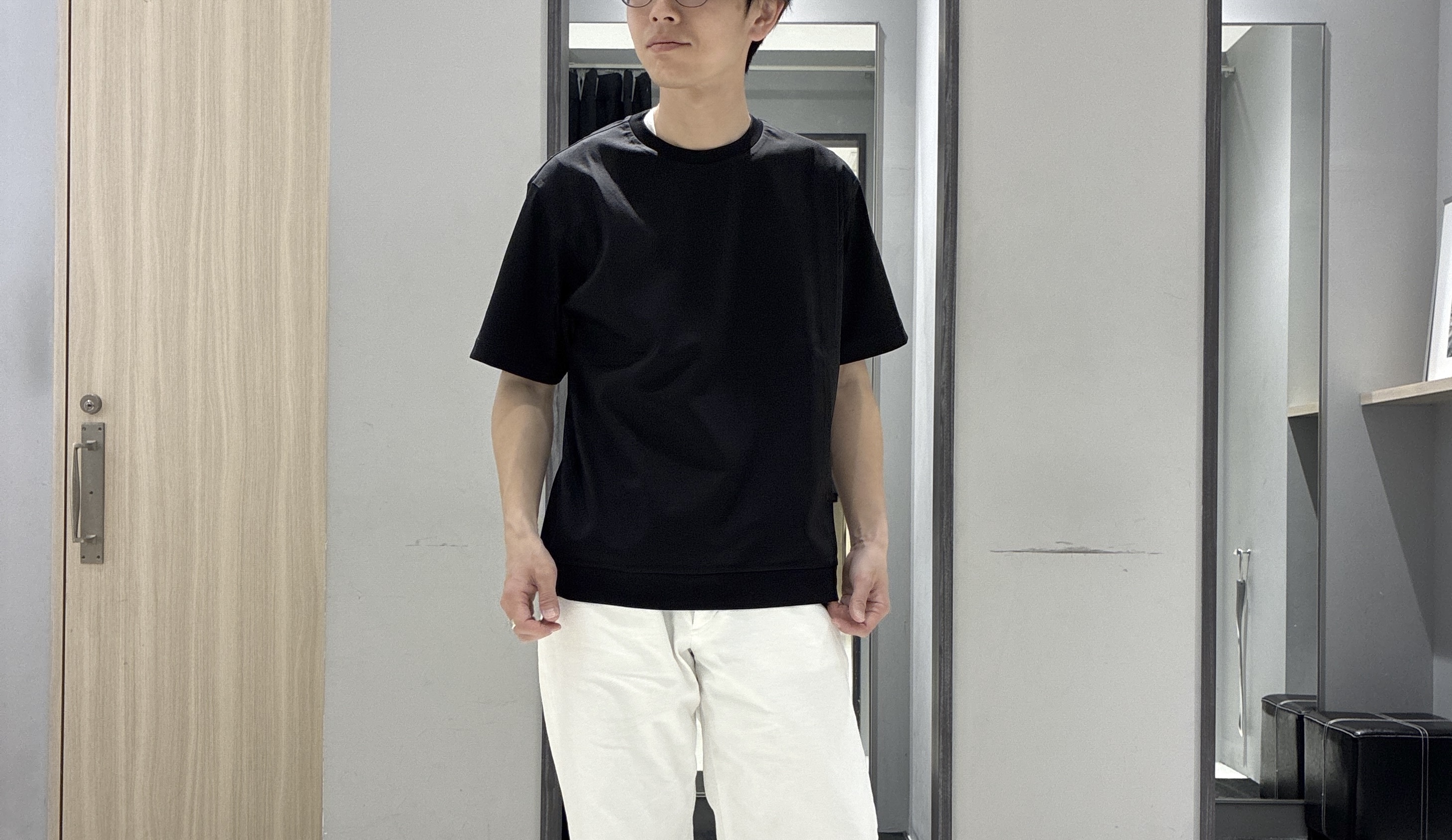 わいずみさんの「TAKEO KIKUCHI｜播州織り 千鳥 半袖シャツ」を使ったコーディネート