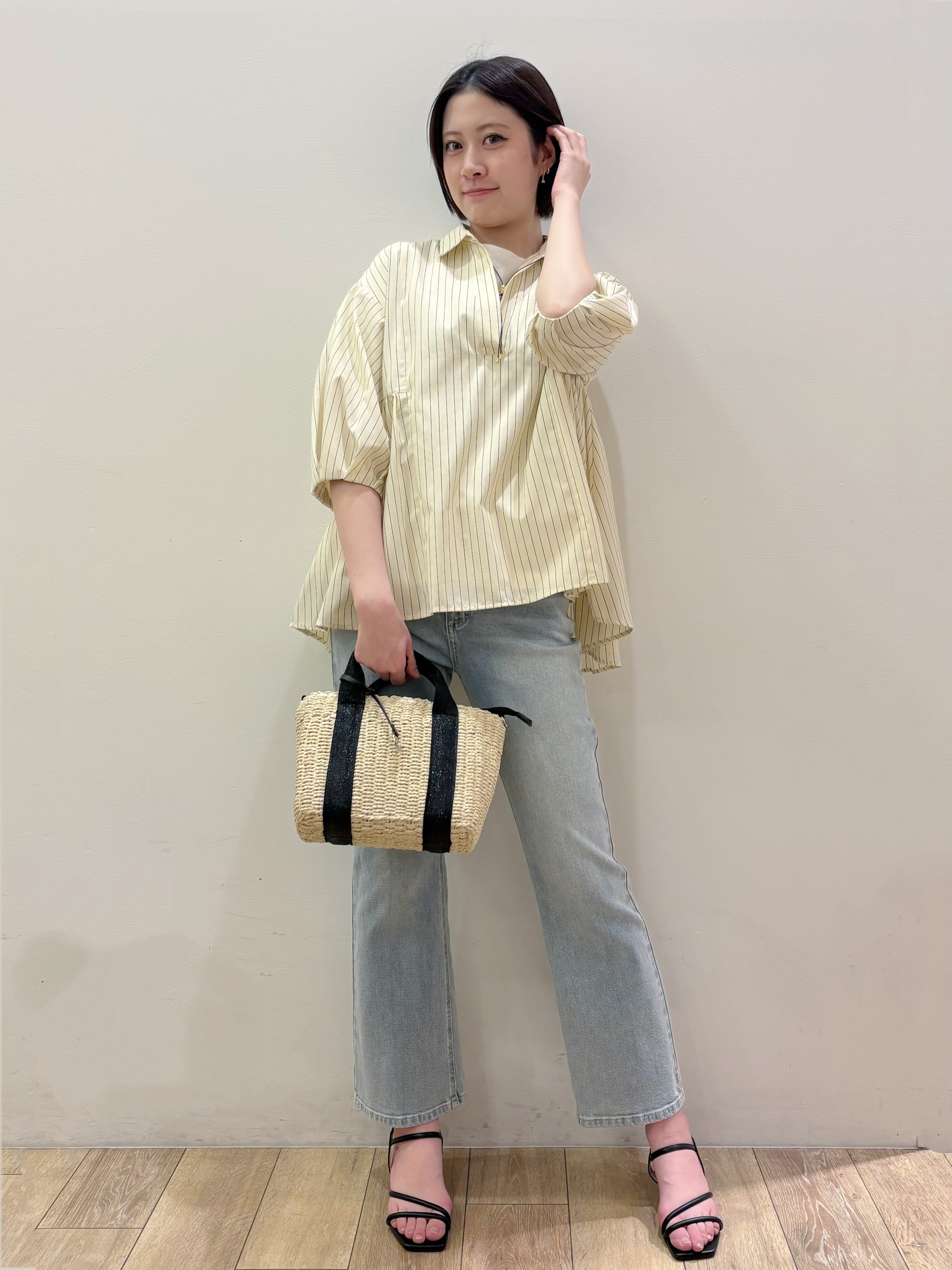 RINさんの「OPAQUE.CLIP｜スキッパーペプラムブラウス【洗濯機OK】」を使ったコーディネート