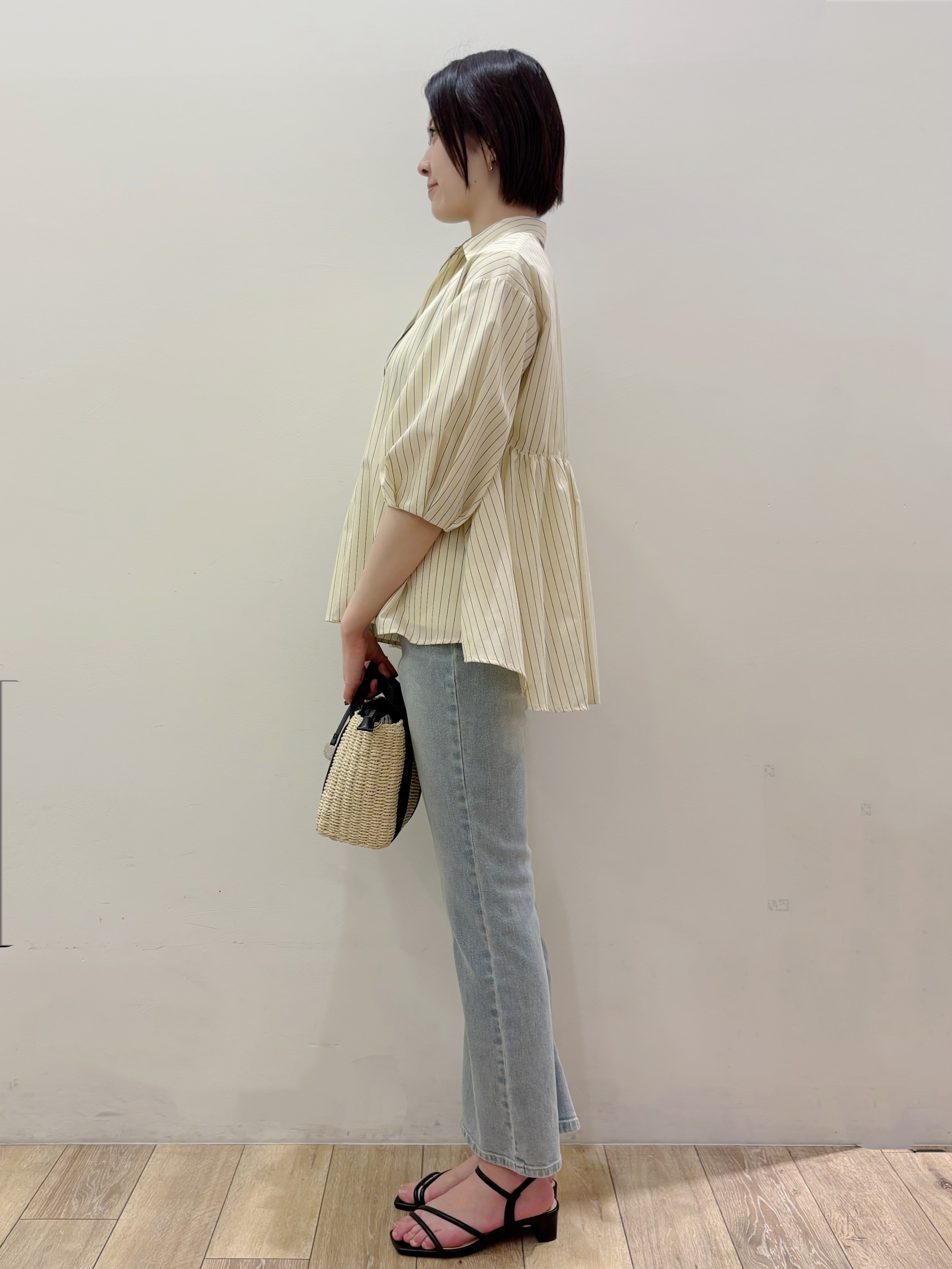 RINさんの「OPAQUE.CLIP｜スキッパーペプラムブラウス【洗濯機OK】」を使ったコーディネート